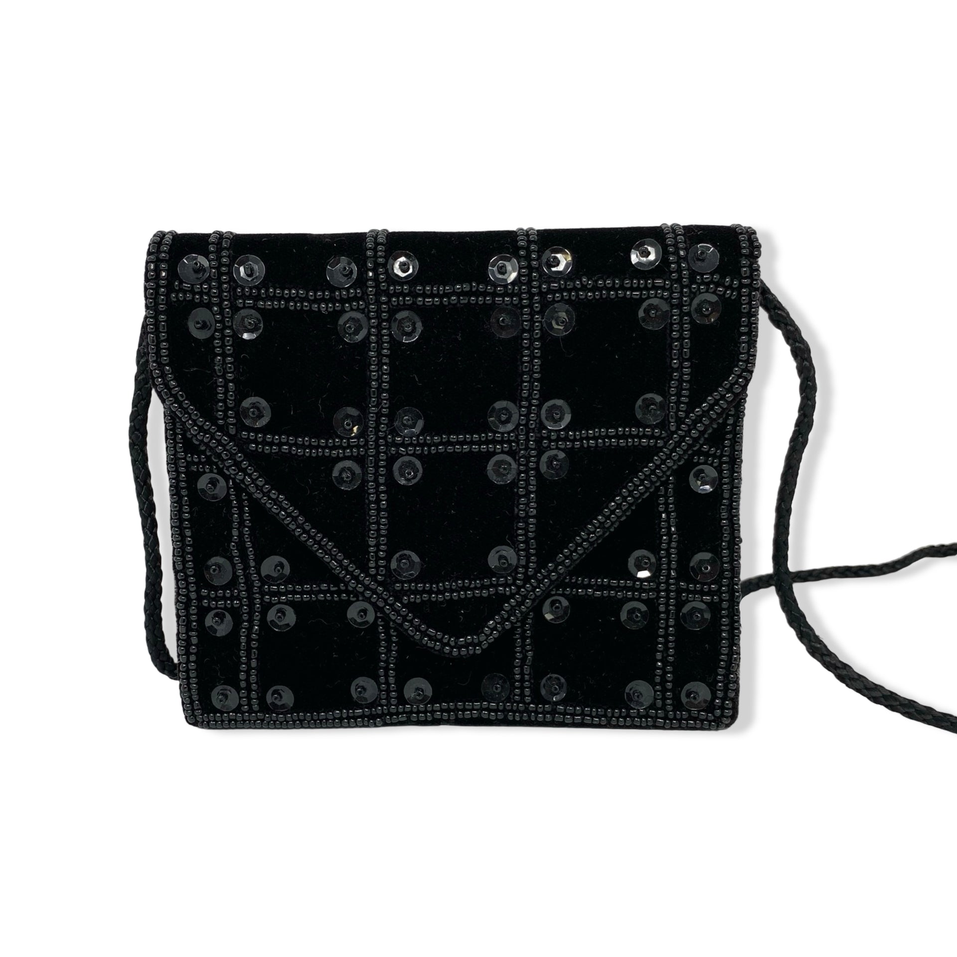 Sorpresa Mini Beaded Velvet Crossbody Bag