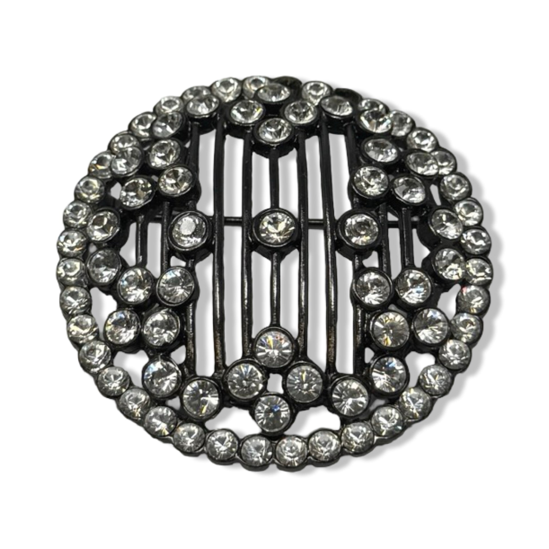 M.M.A. Round Rhinestone Brooch