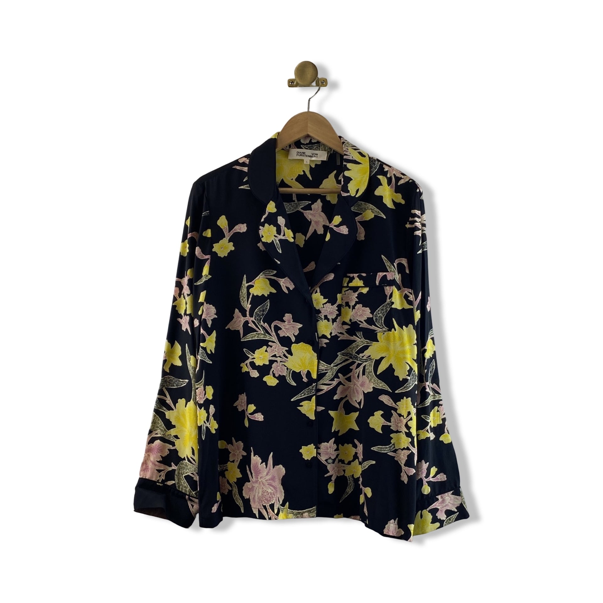 Diane Von Furstenberg Floral Silk Shirt