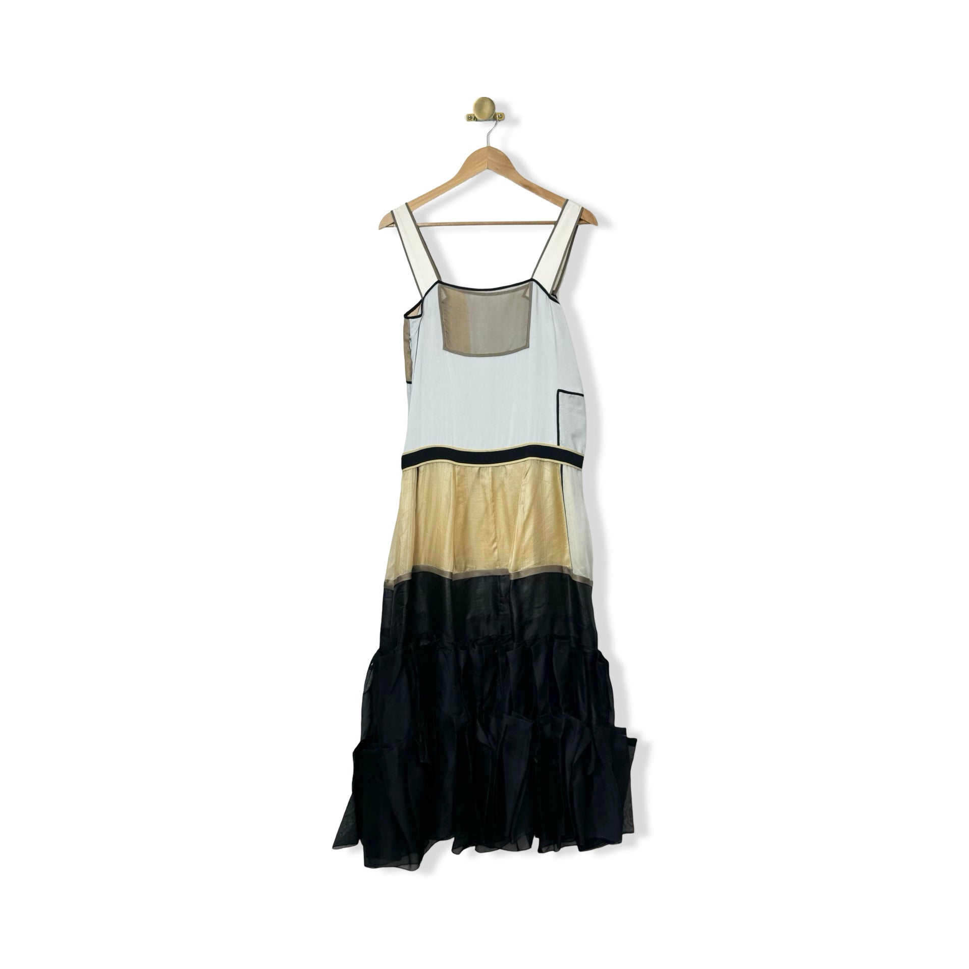 Zac Posen Colorblock Ruffle Dress