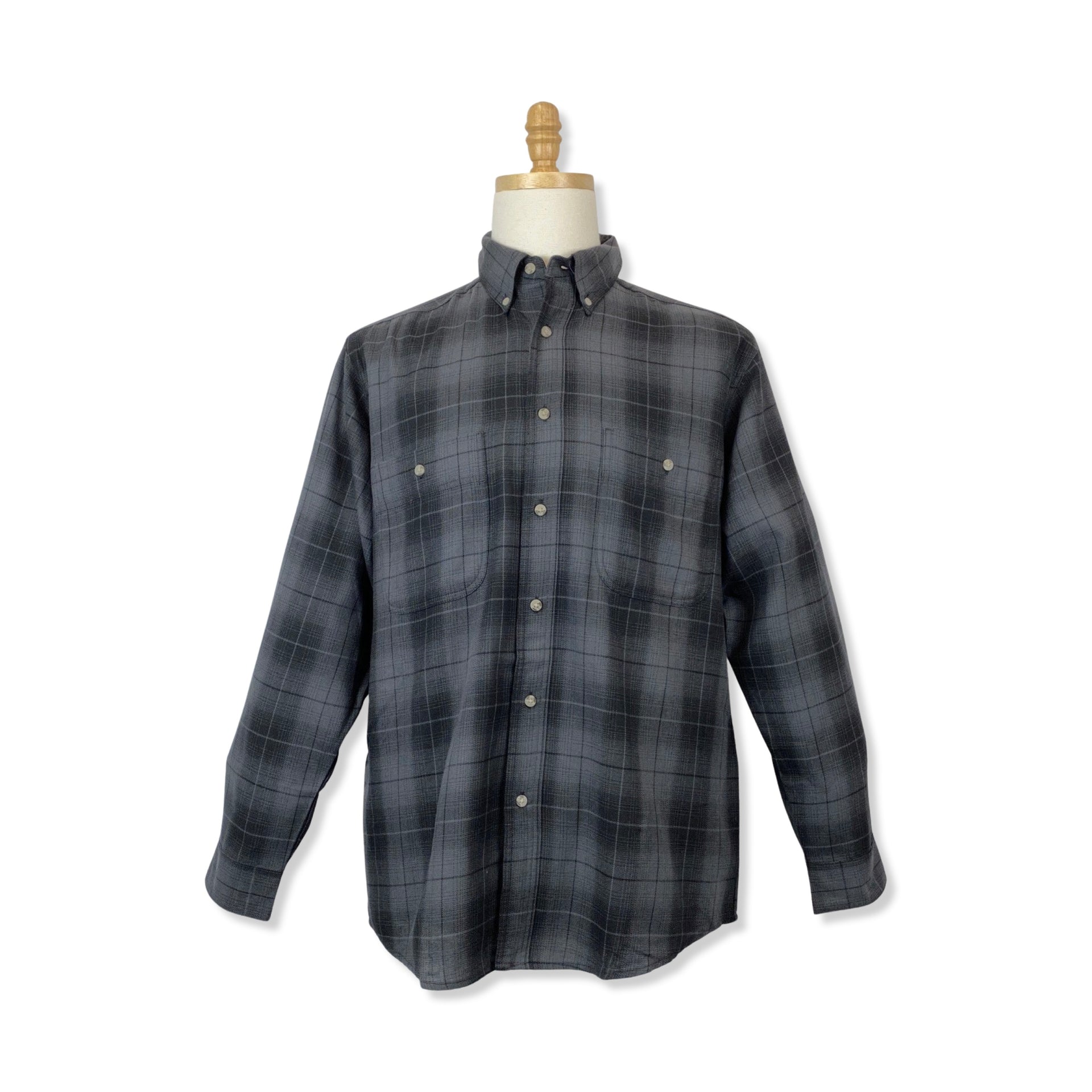 Wrangler Gray Plaid Button Down