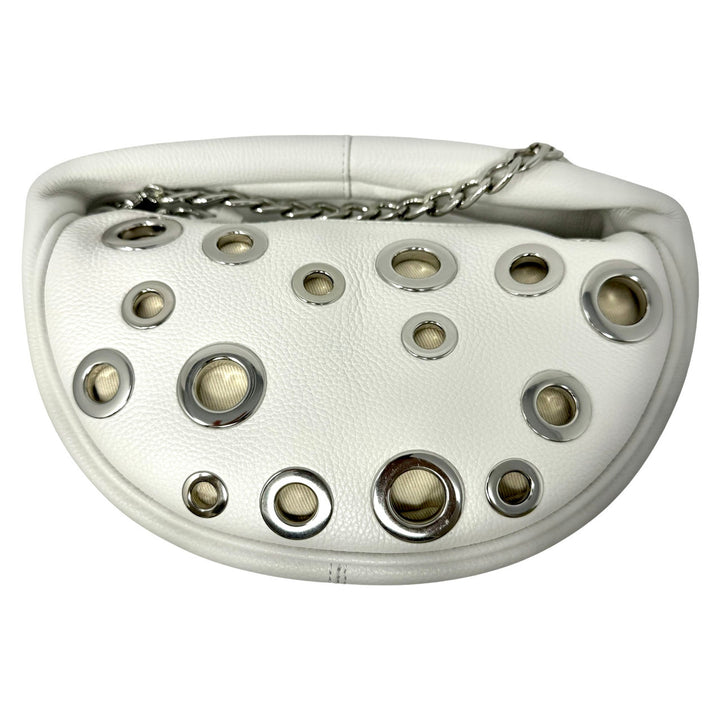 By Far Baby Cush White Grain Leather Eyelet Bag-Thumbnail