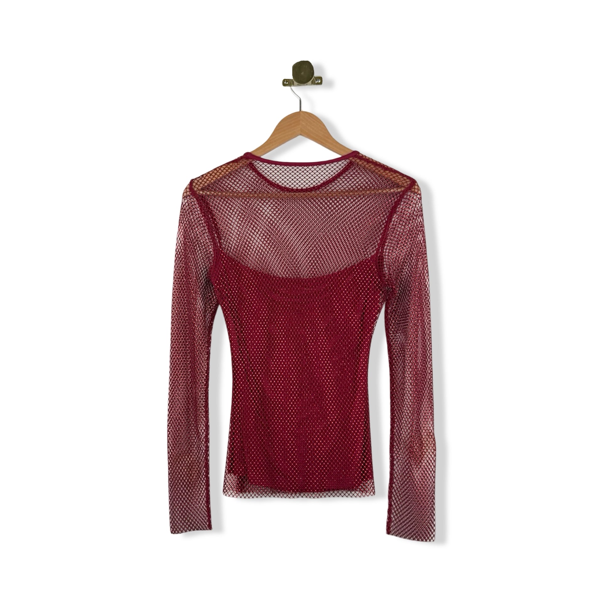 AQUA Embellished Mesh Top