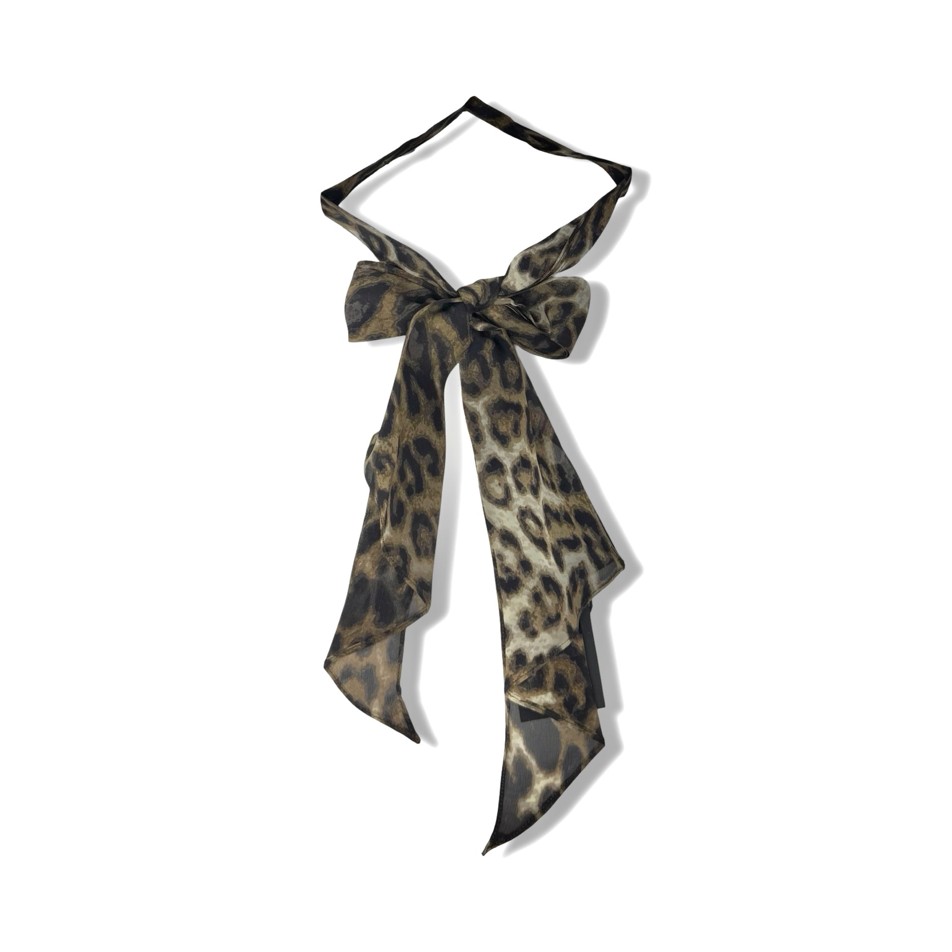 Nili Lotan Brown Leopard Campell Neck Tie