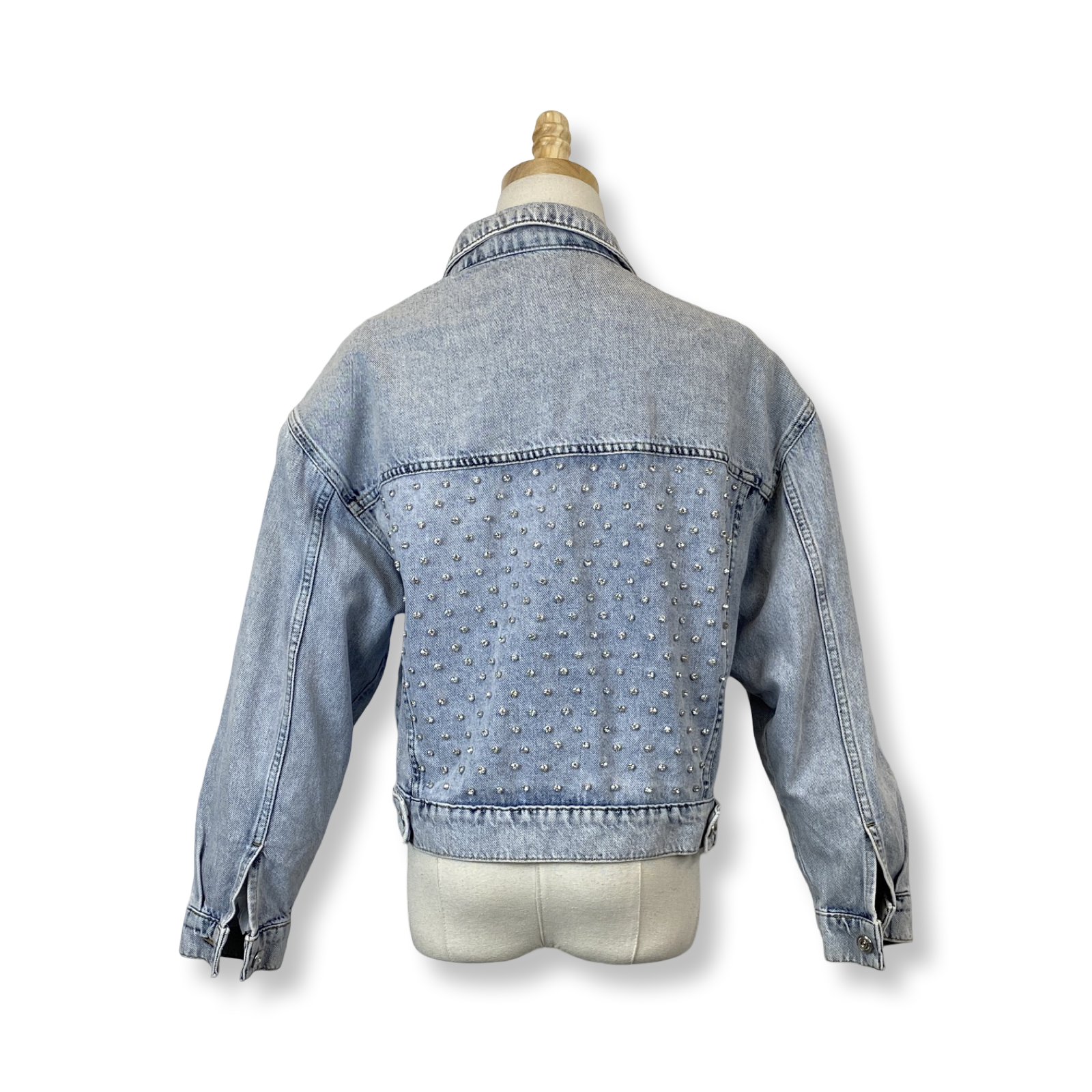 Nocturne Light Wash Studded Denim Jacket