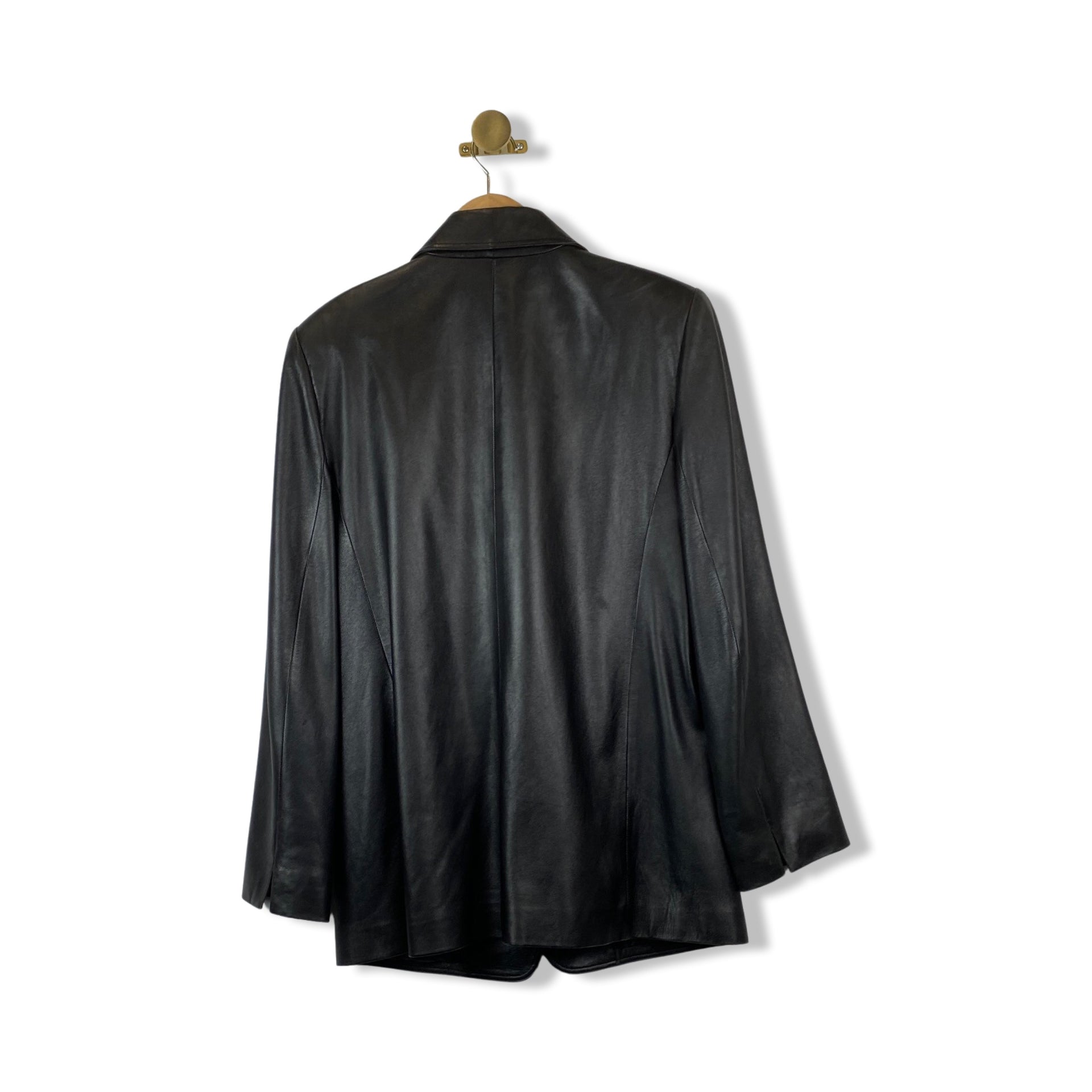 Vintage Linda Allard Ellen Tracy Leather Blazer