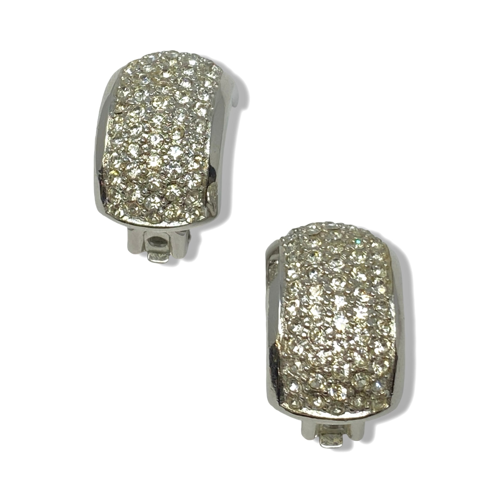 Vintage Christian Dior Rhinestone Clip On Earrings