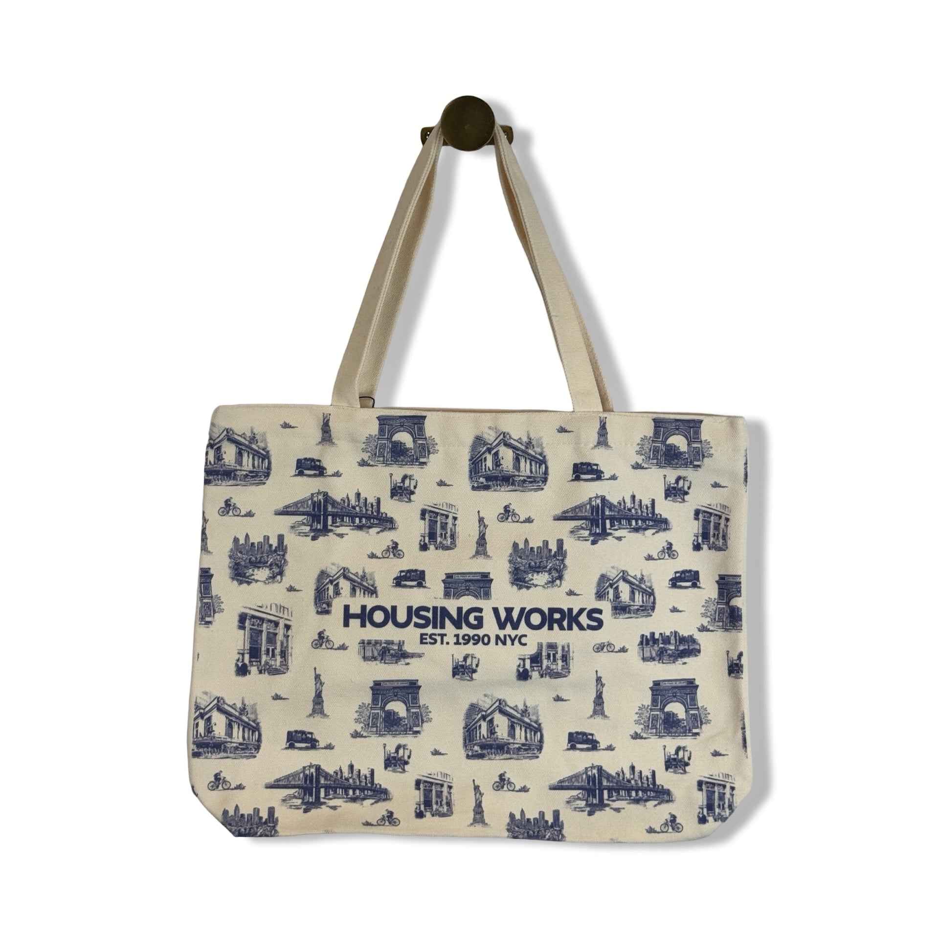 Housing Works NYC Toile Blue Tote Bag