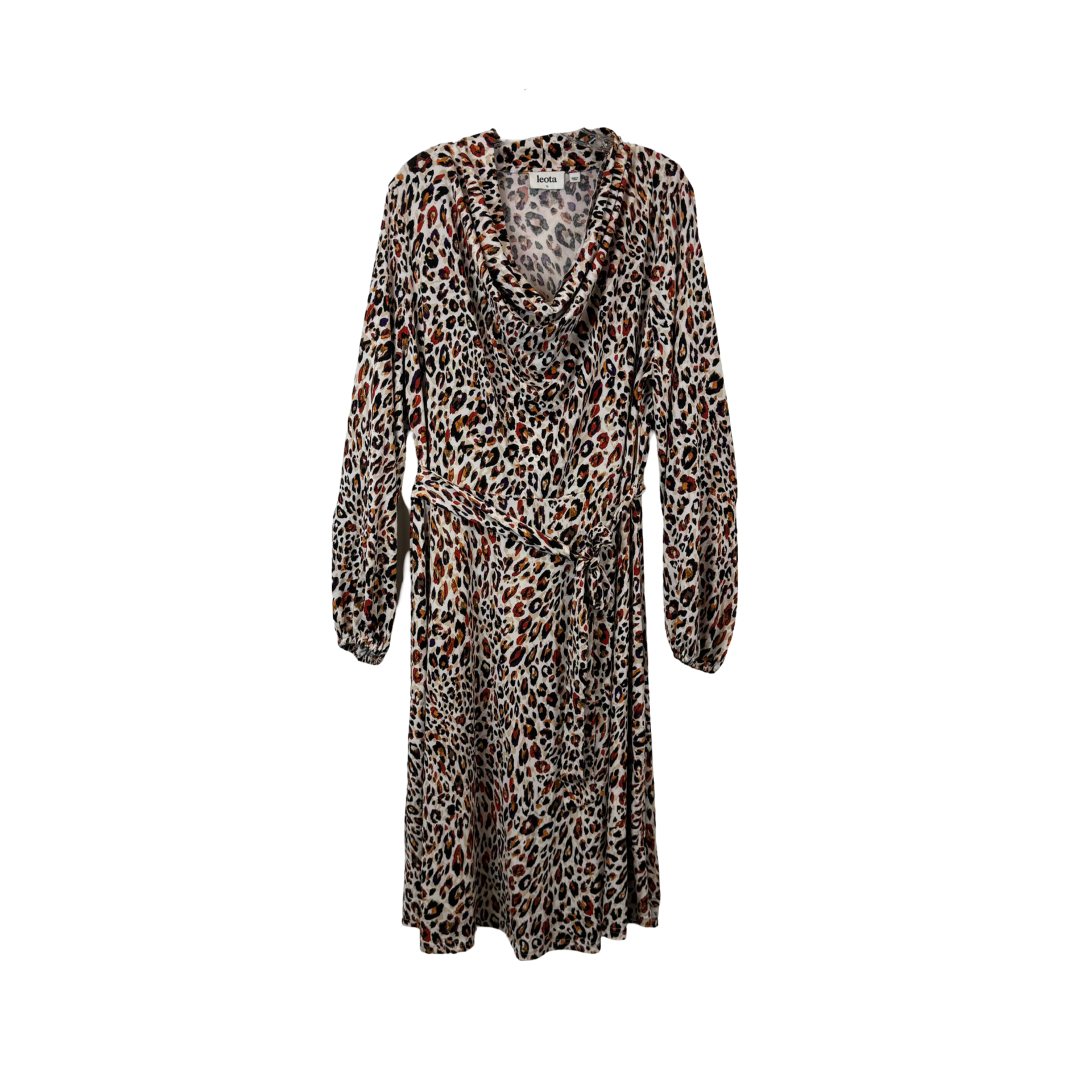 Leota Leopard Print Cowl Neck Dress