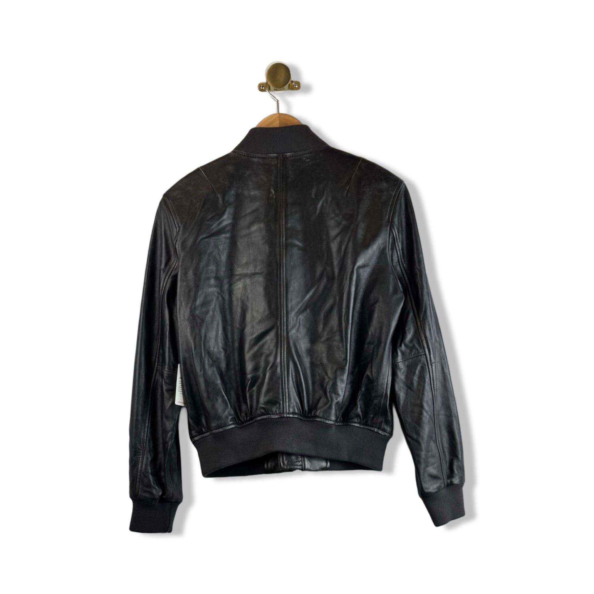 Lucky Brand Distressed Leather Bomber Jacket