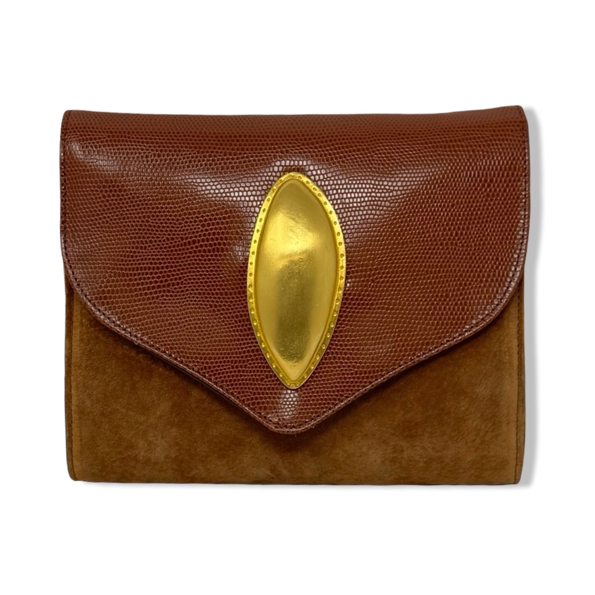 Vintage R.J. Graziano Square Snakeskin Flap Clutch