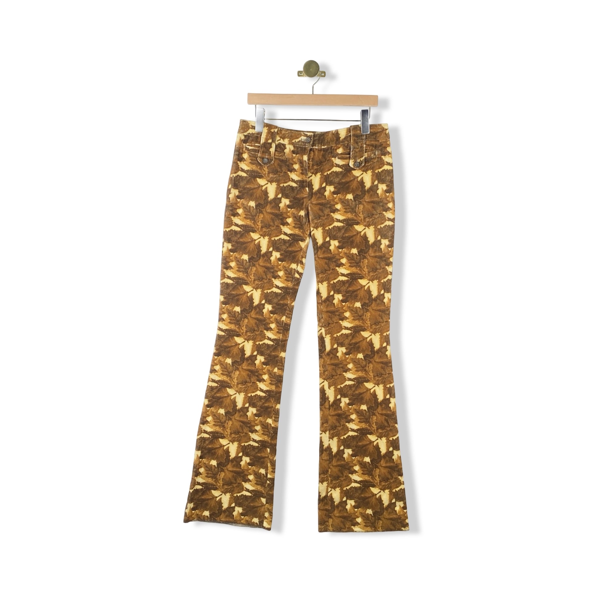 Dolce & Gabbana Corduroy Leaf Print Pants