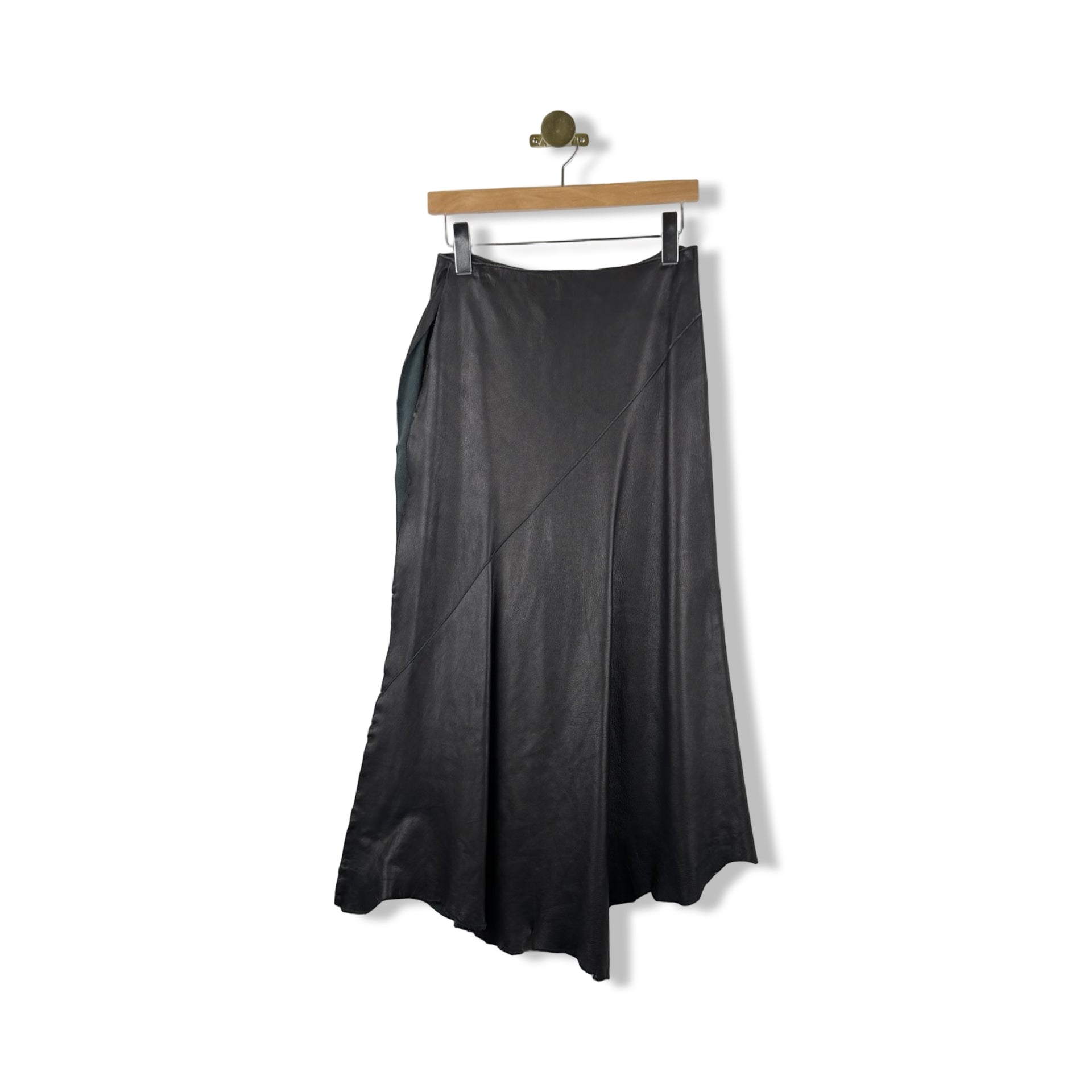 Donna Karan Distressed Leather Skirt