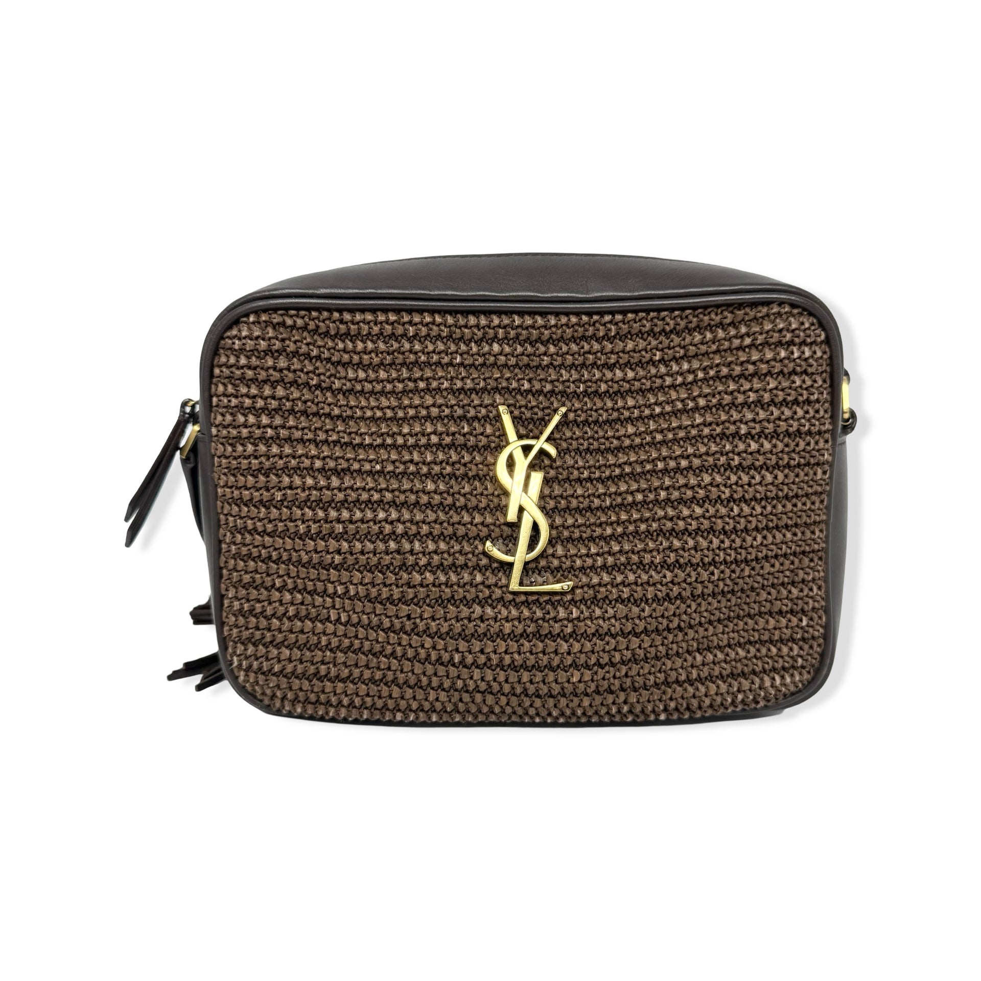 Saint Laurent Raffia Lou Camera Bag