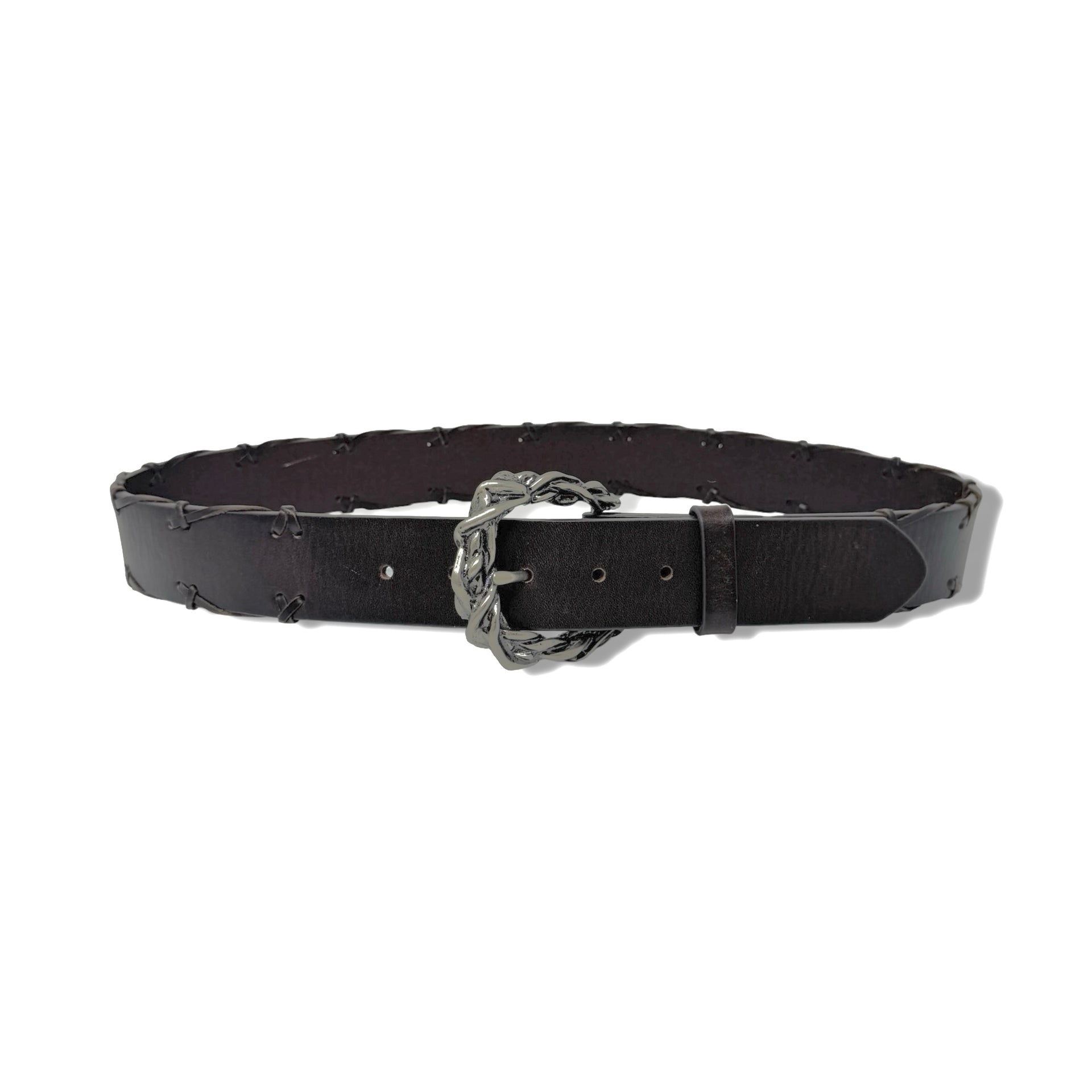 Braided Buckle Leather Belt