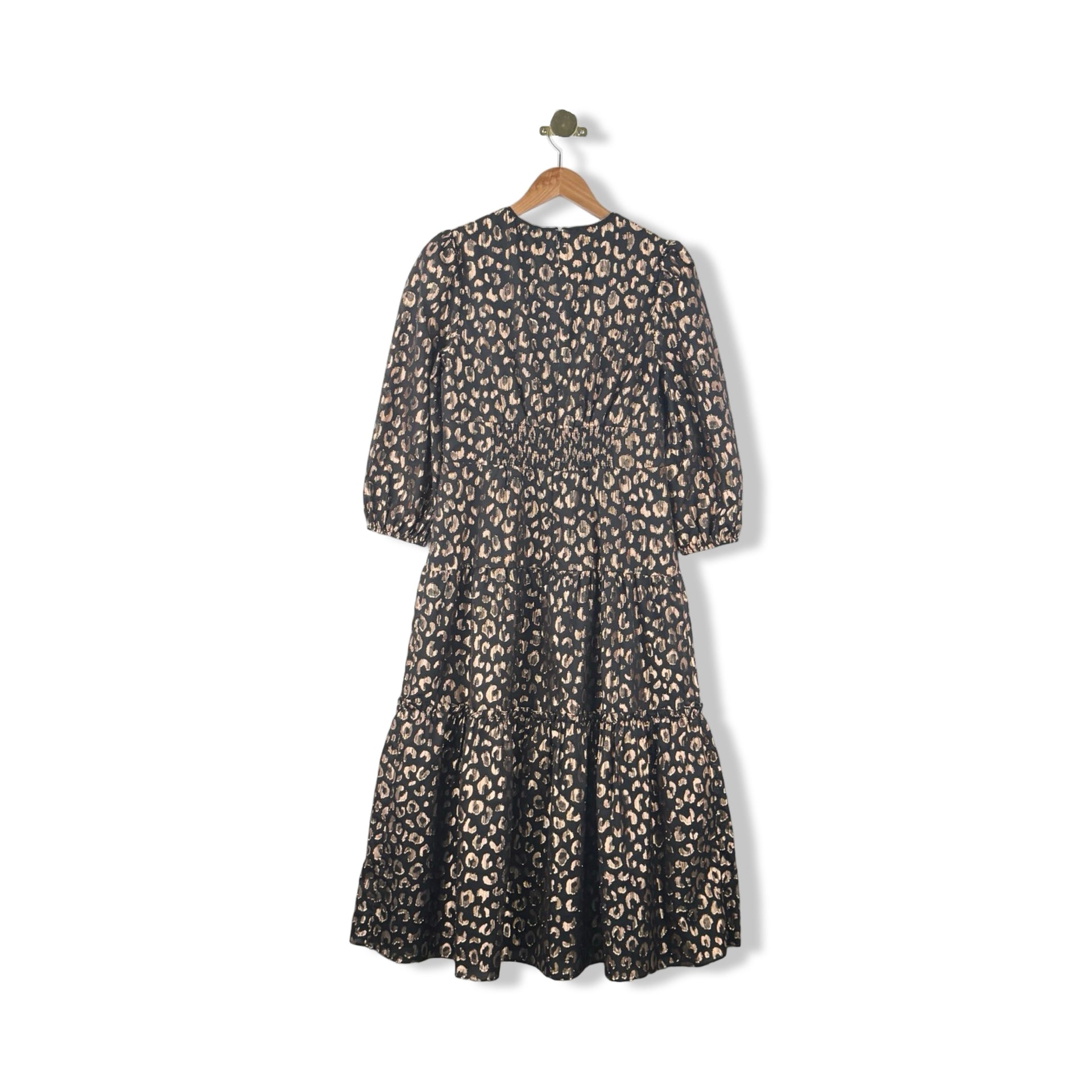 Shoshanna Metallic Leopard Print Maxi Dress