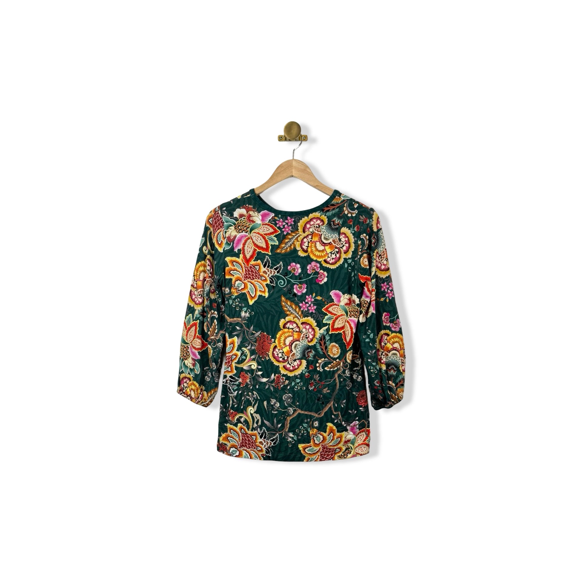 Johnny Was Bishop Sleeve Floral Top