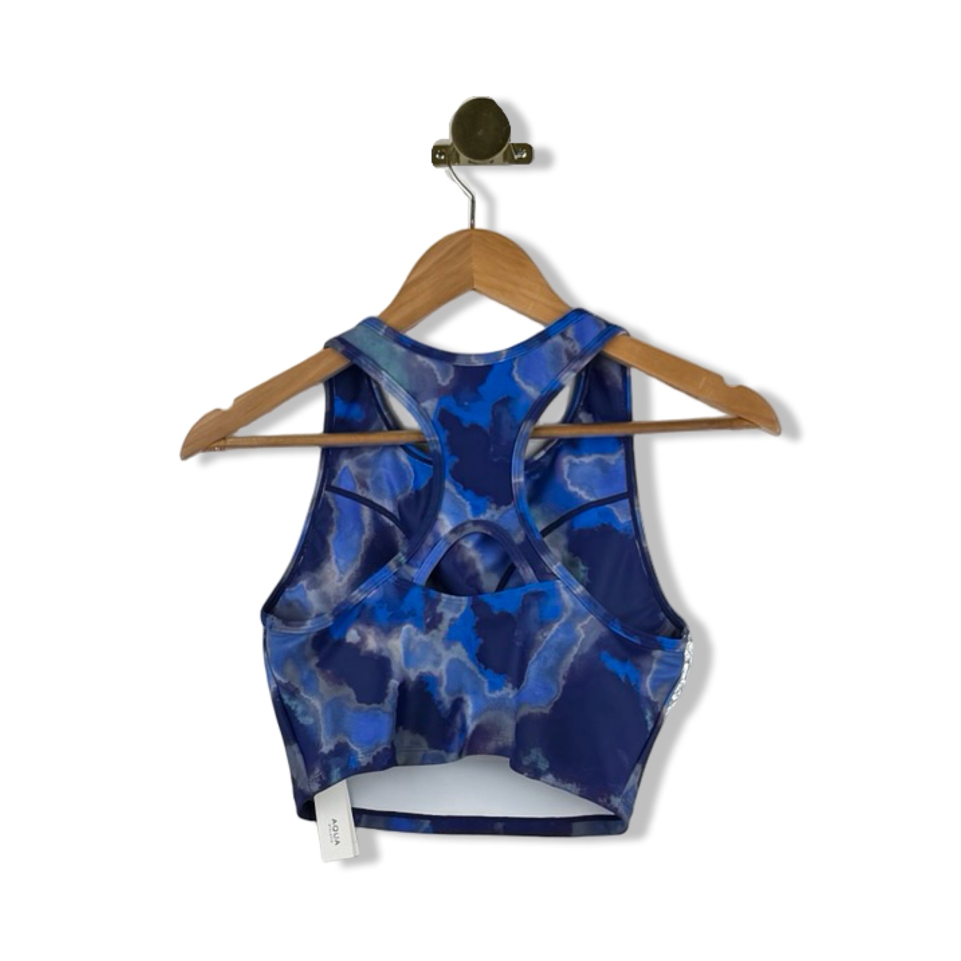 Aqua Patterned Sports Bra