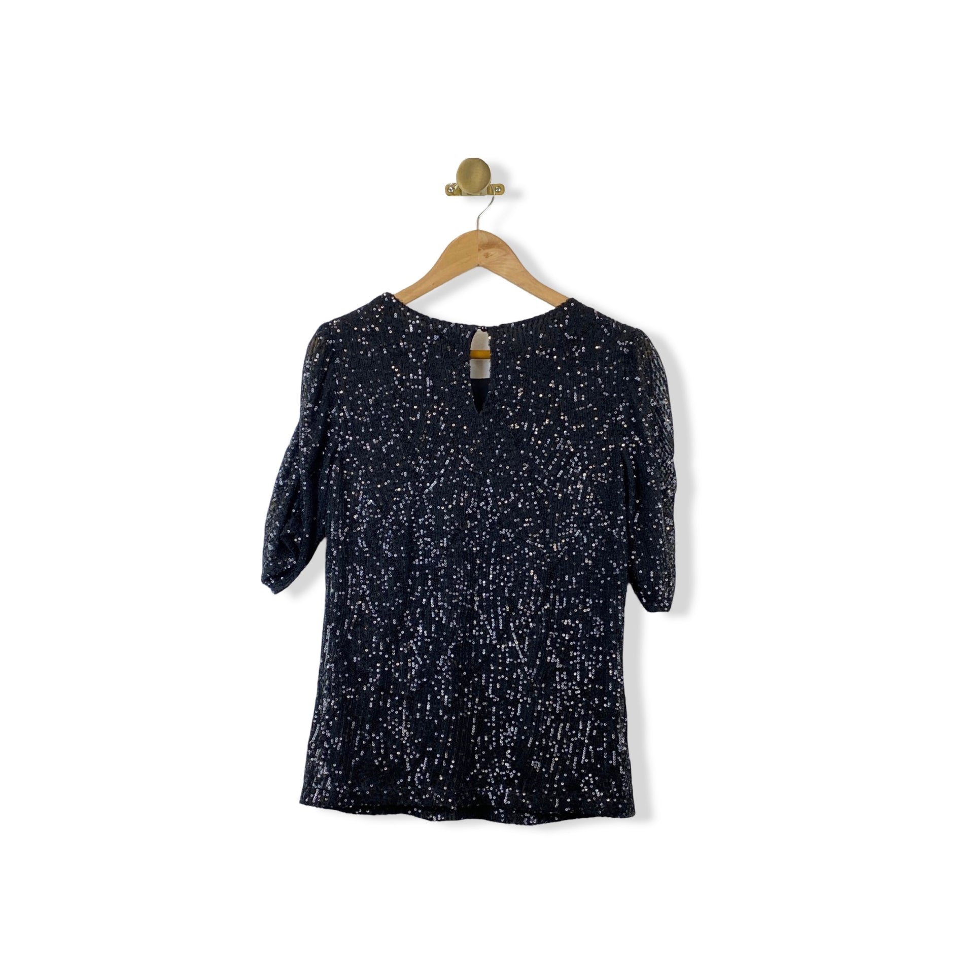 Single Thread Sequin Half Sleeve Top