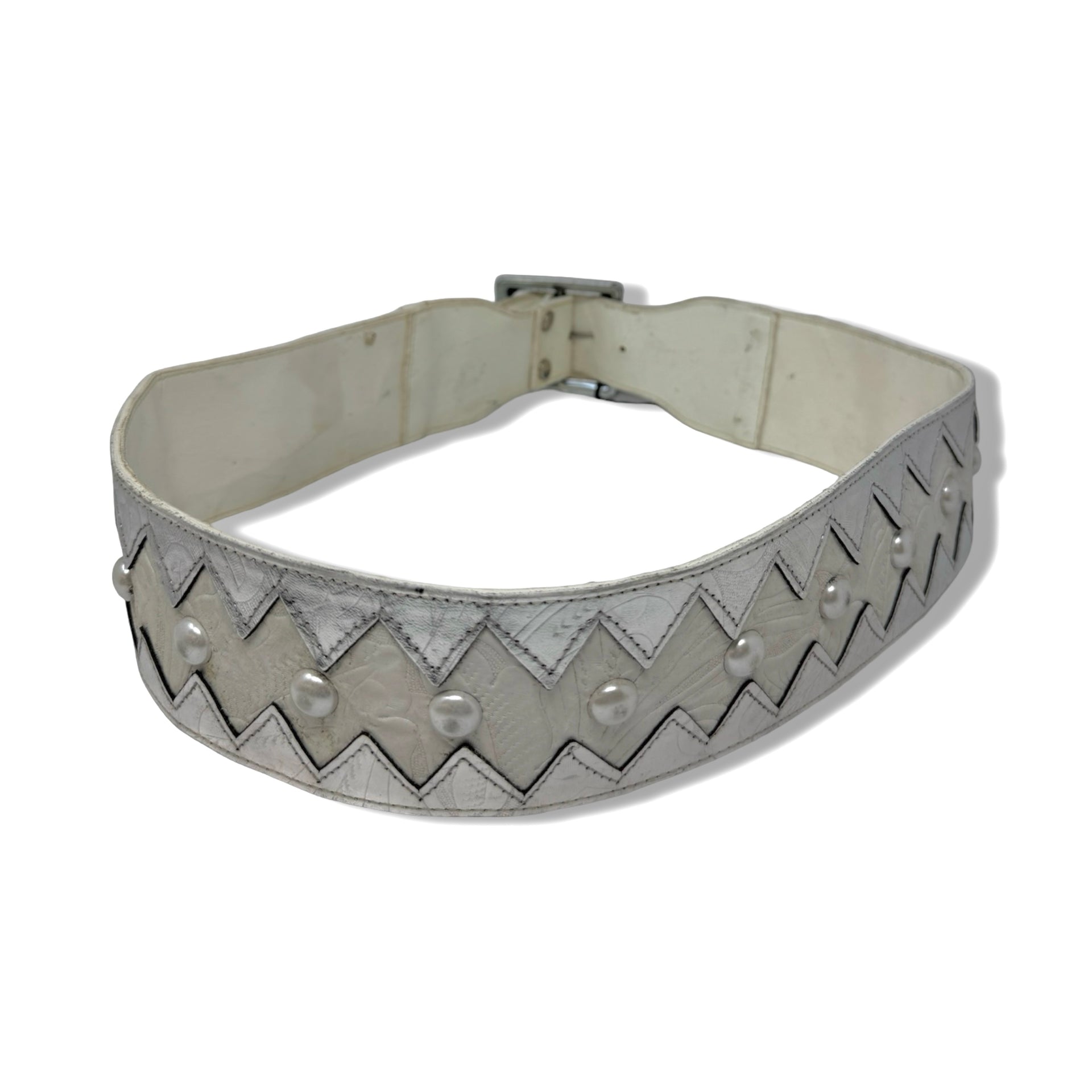 Vintage R.J. Graziano '85 Cut-Out Metallic Pearl Belt