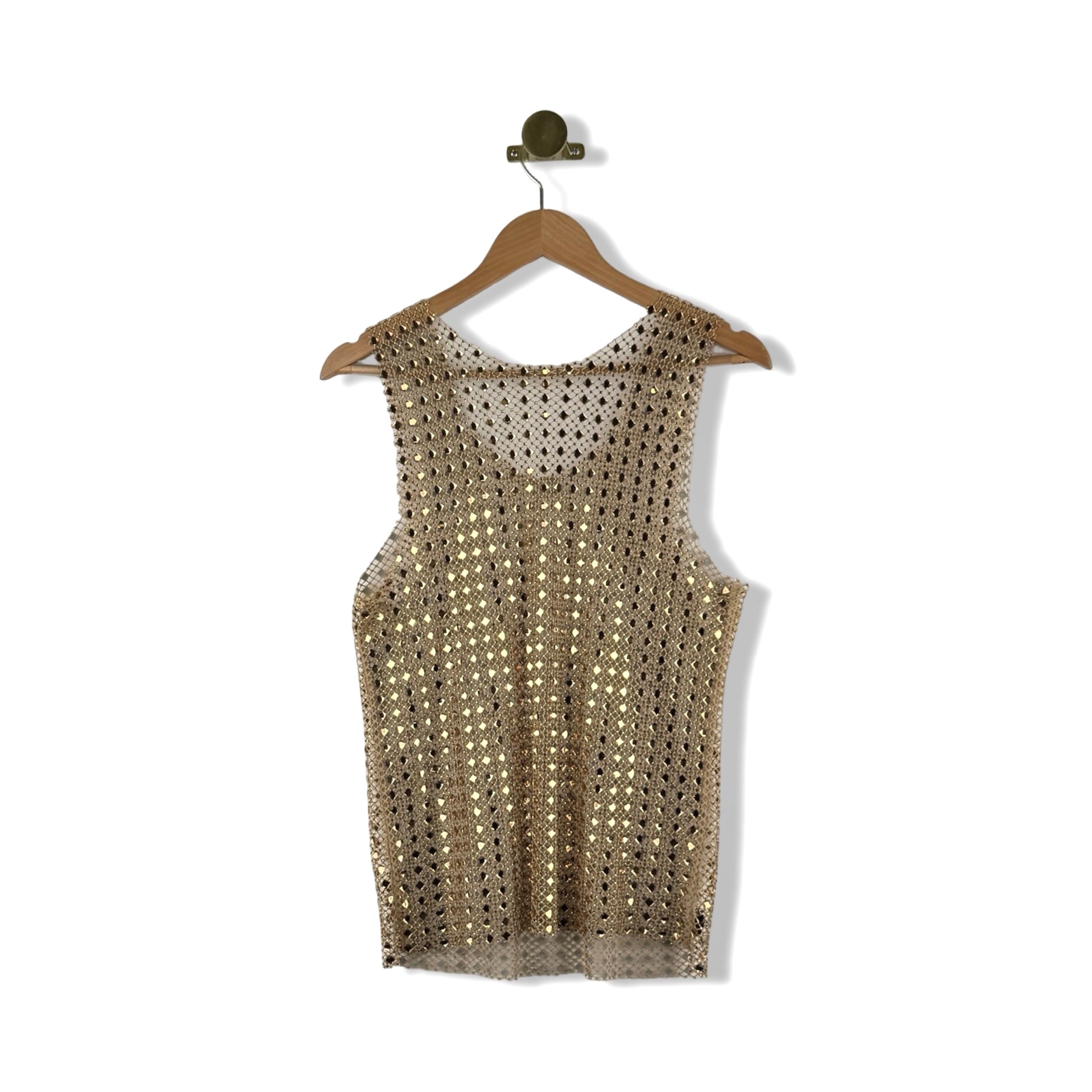 Embellished Mesh Top
