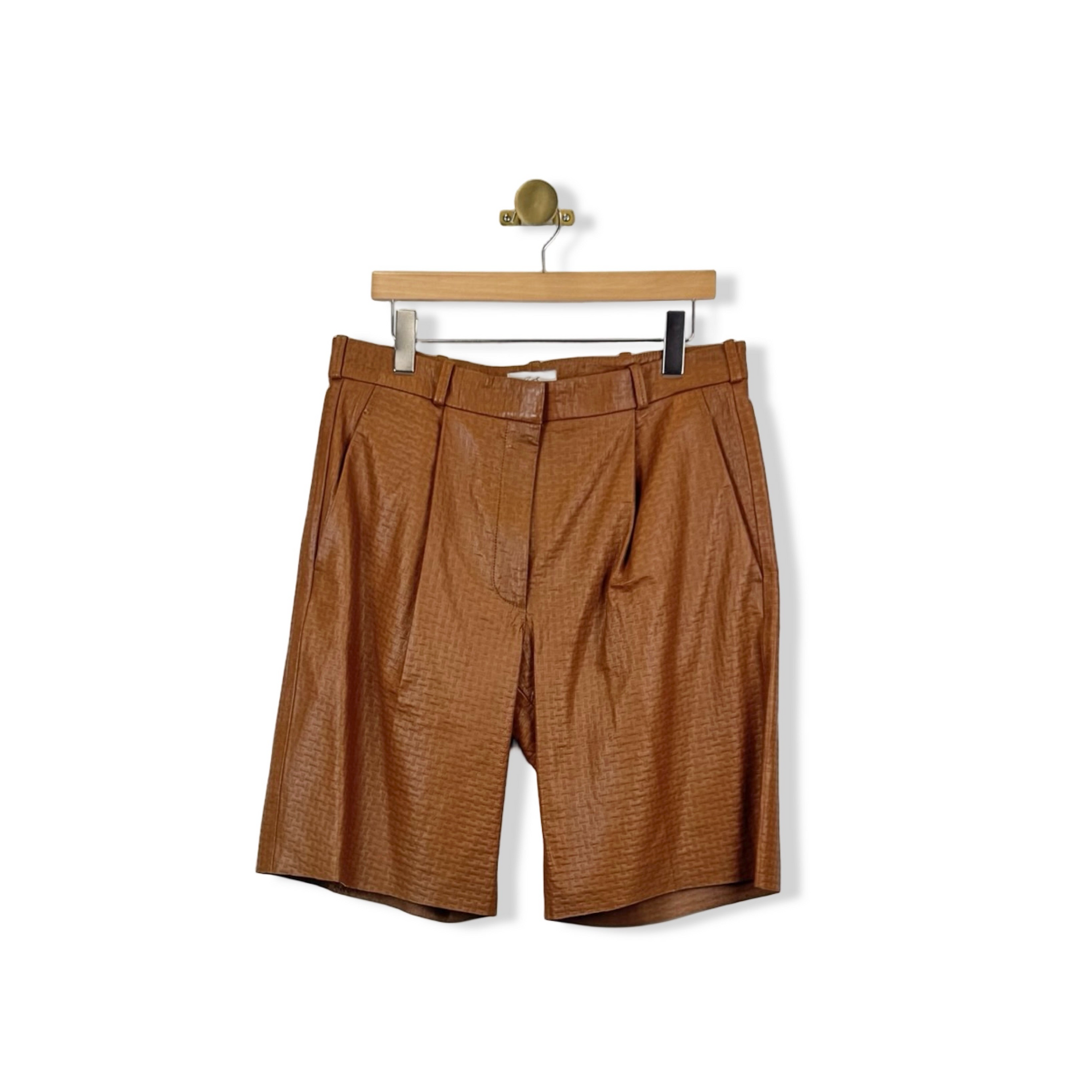 COS Atelier The Embossed Leather Bermuda Shorts