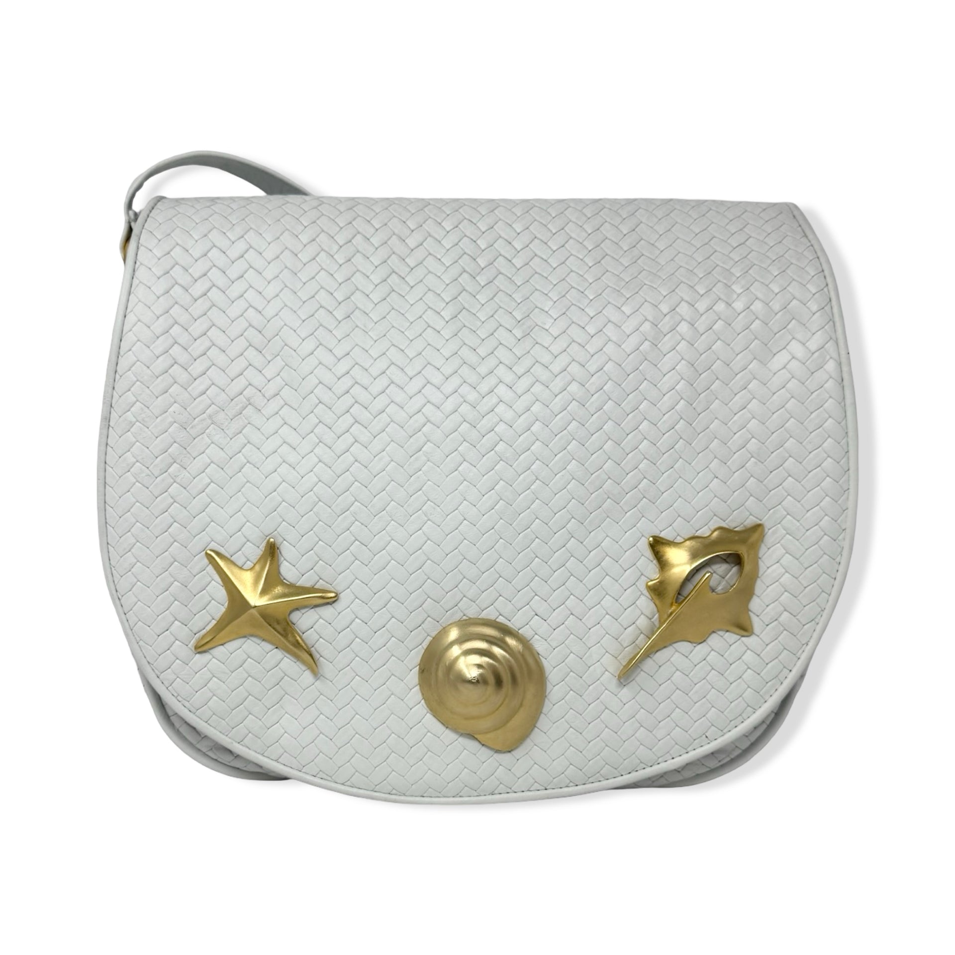 Vintage R.J. Graziano  Woven Seashell Crossbody Bag