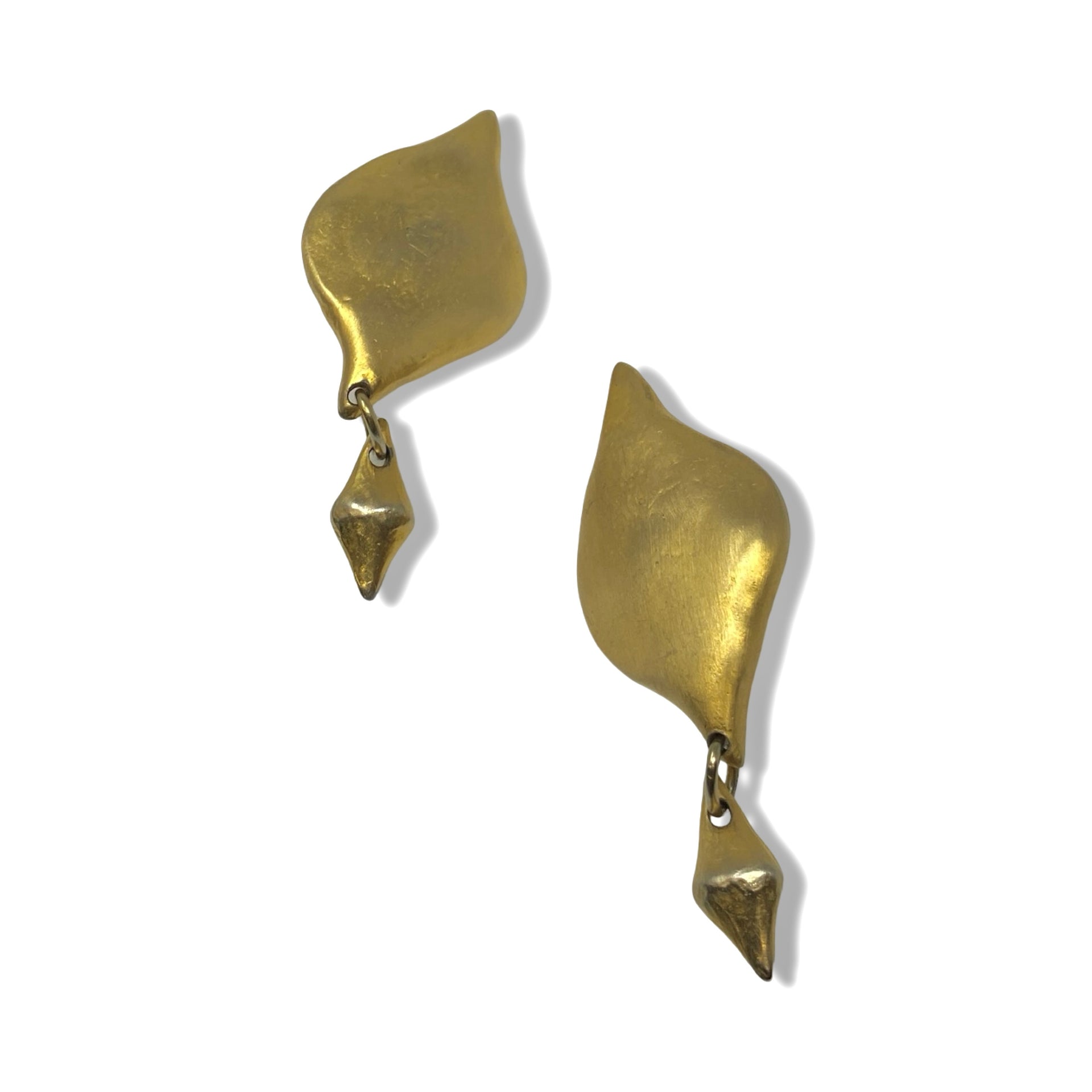 Diamond Shaped Drop Clip On Earrings