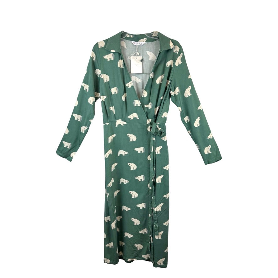 Compania Fantastica Polar Bear Print Wrap Dress