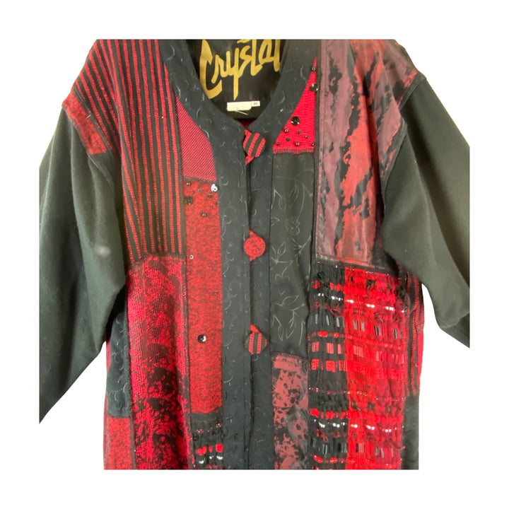 Vintage Crystal Wearable Art Patchwork Robe Jacket