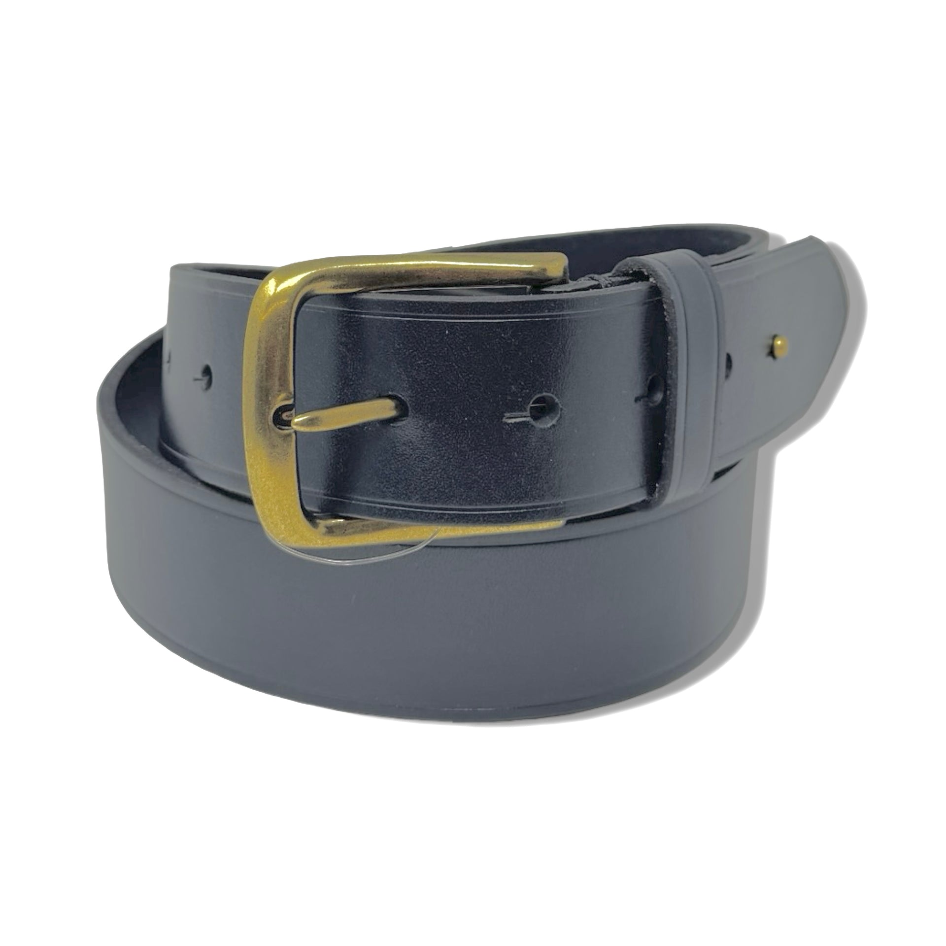 Smooth Leather Brass Buckle Belt