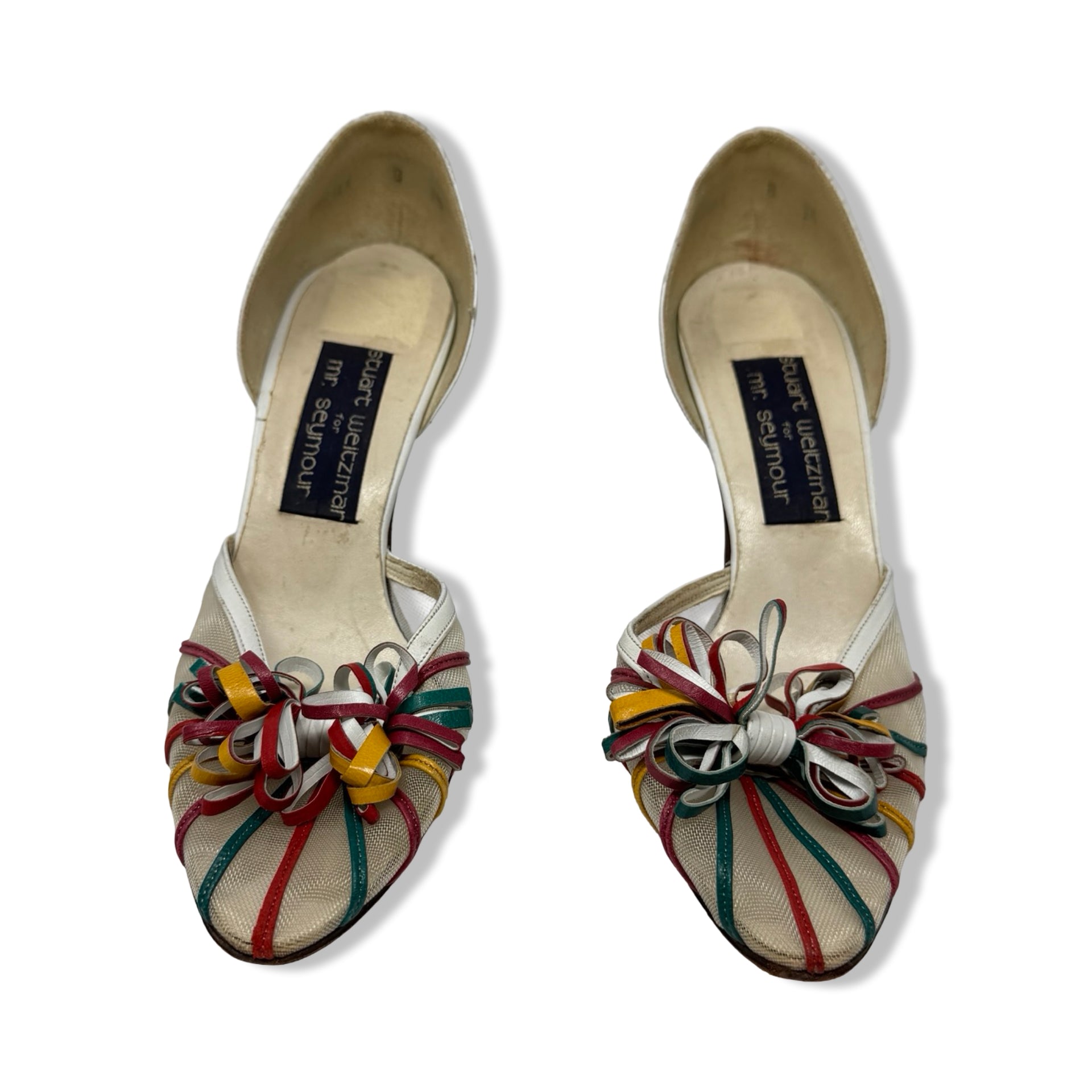 Vintage Stuart Weitzman Mr. Seymour Mesh Bow Heels