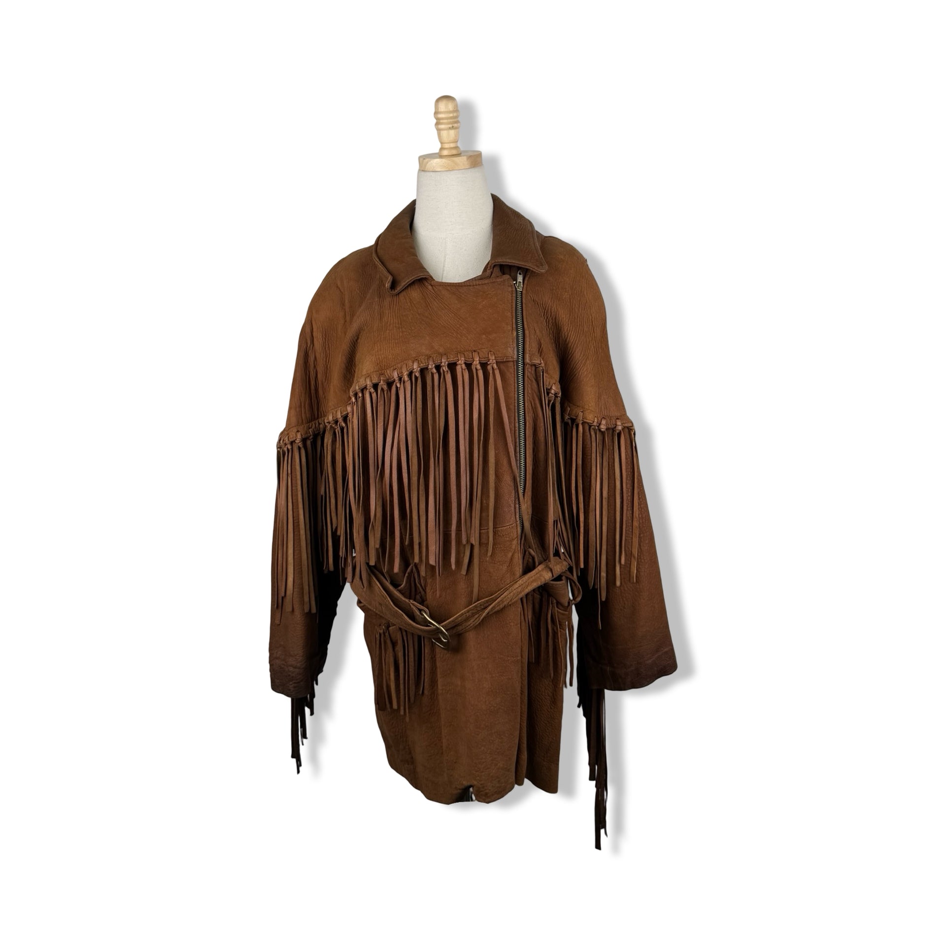 Vintage Fringe Leather Jacket