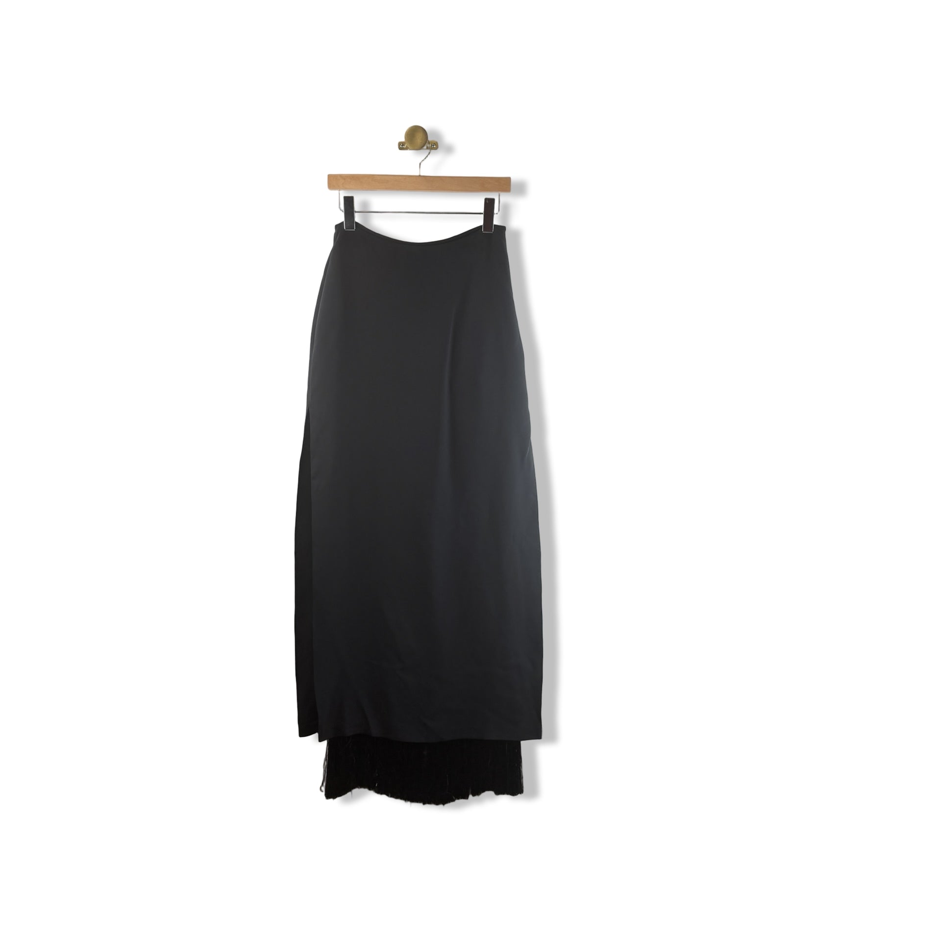 Adam Lippes Fringe Slit Hem Maxi Skirt