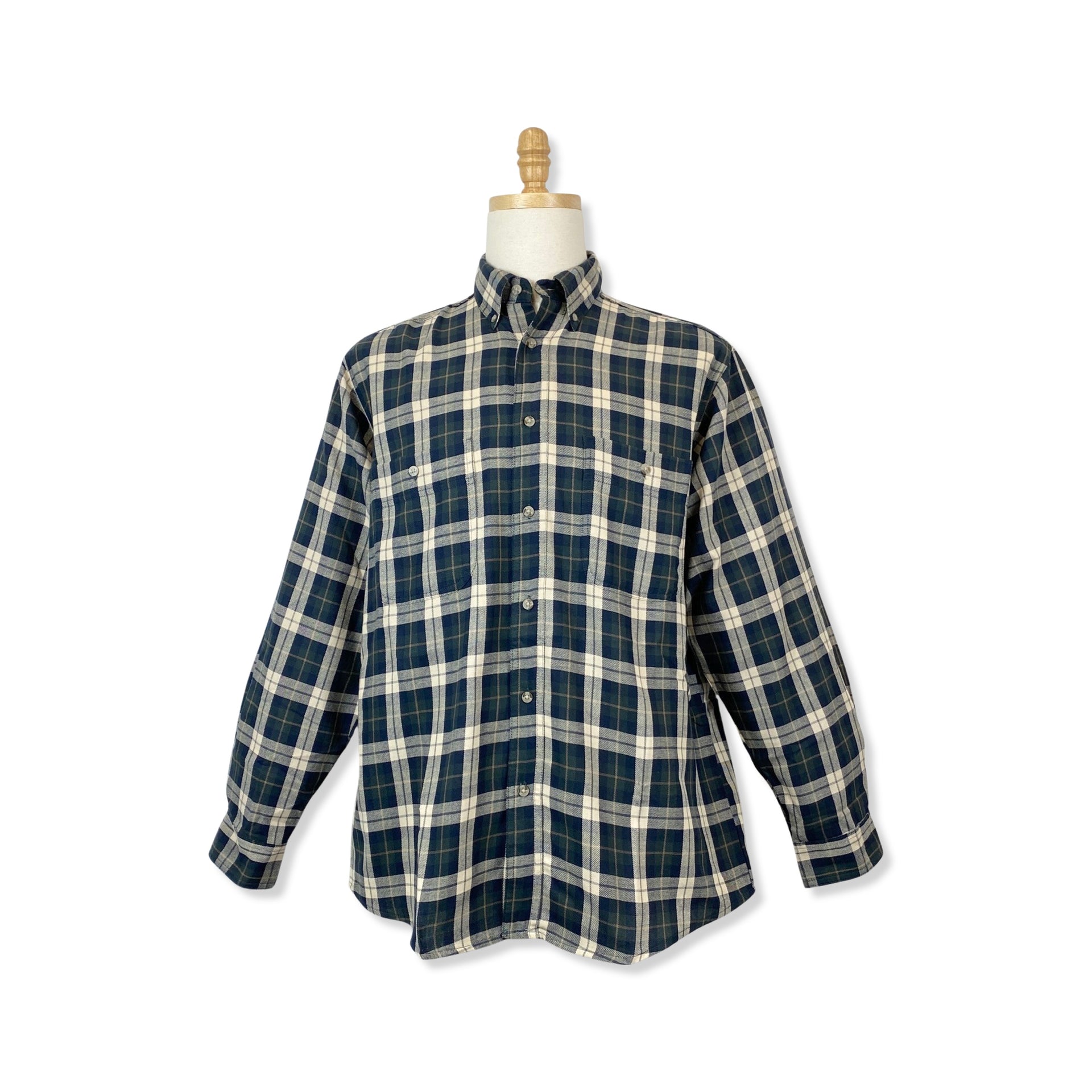 Wrangler Green Plaid Button Down