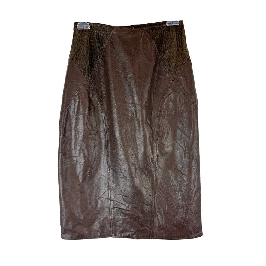 Vintage La Nauvelle Renaissance Genuine Leather Skirt-Thumbnail