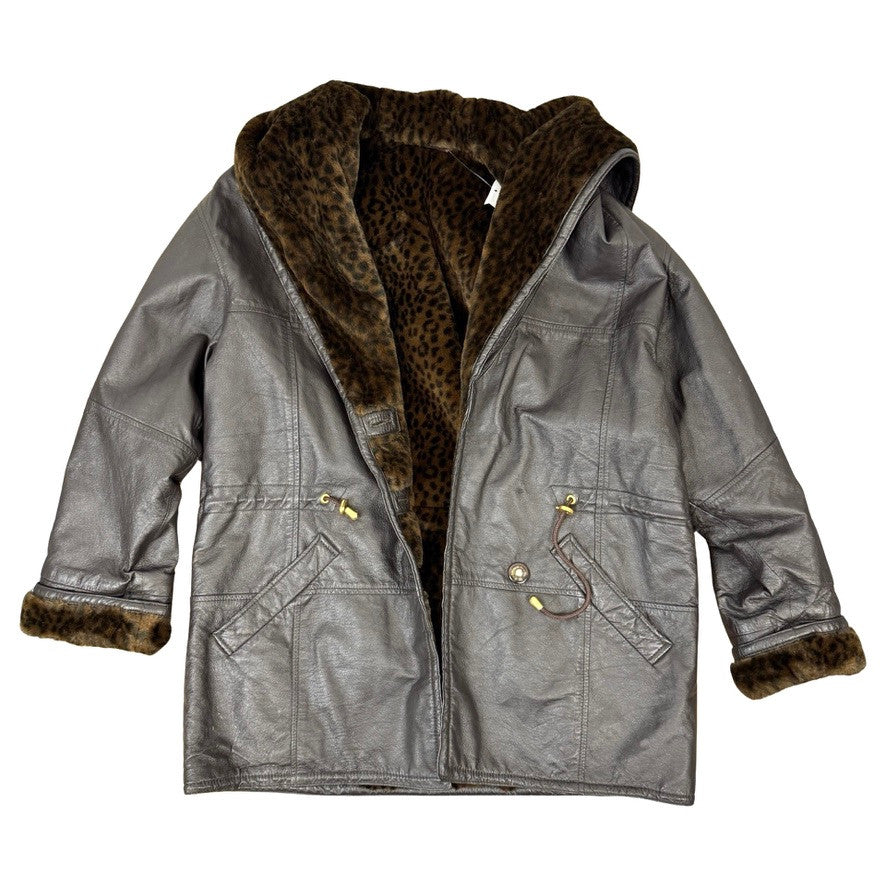 Vintage Winlit Reversible Fur and Leather Jacket-Front