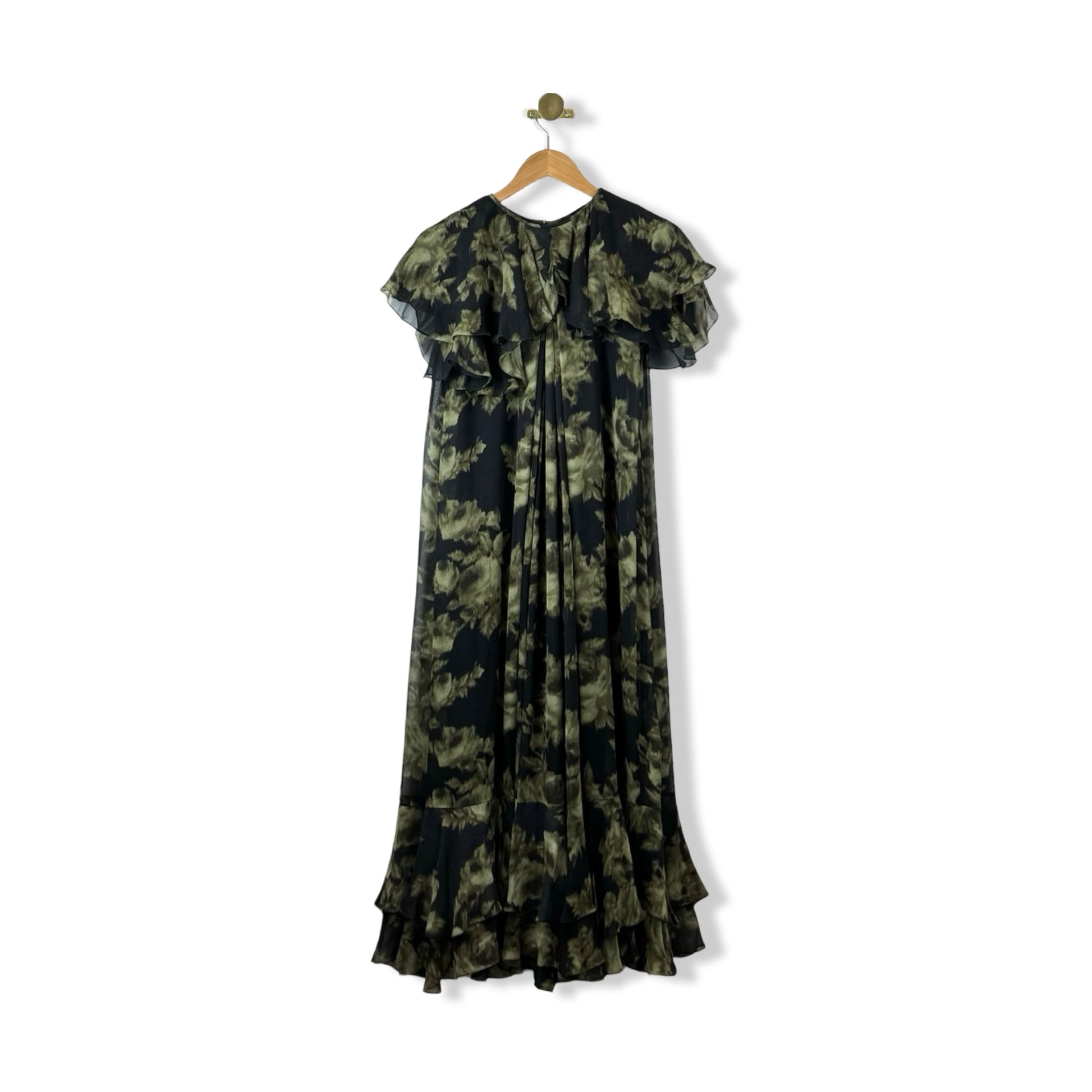 Michael Kors Collection Sheer Floral Ruffle Dress