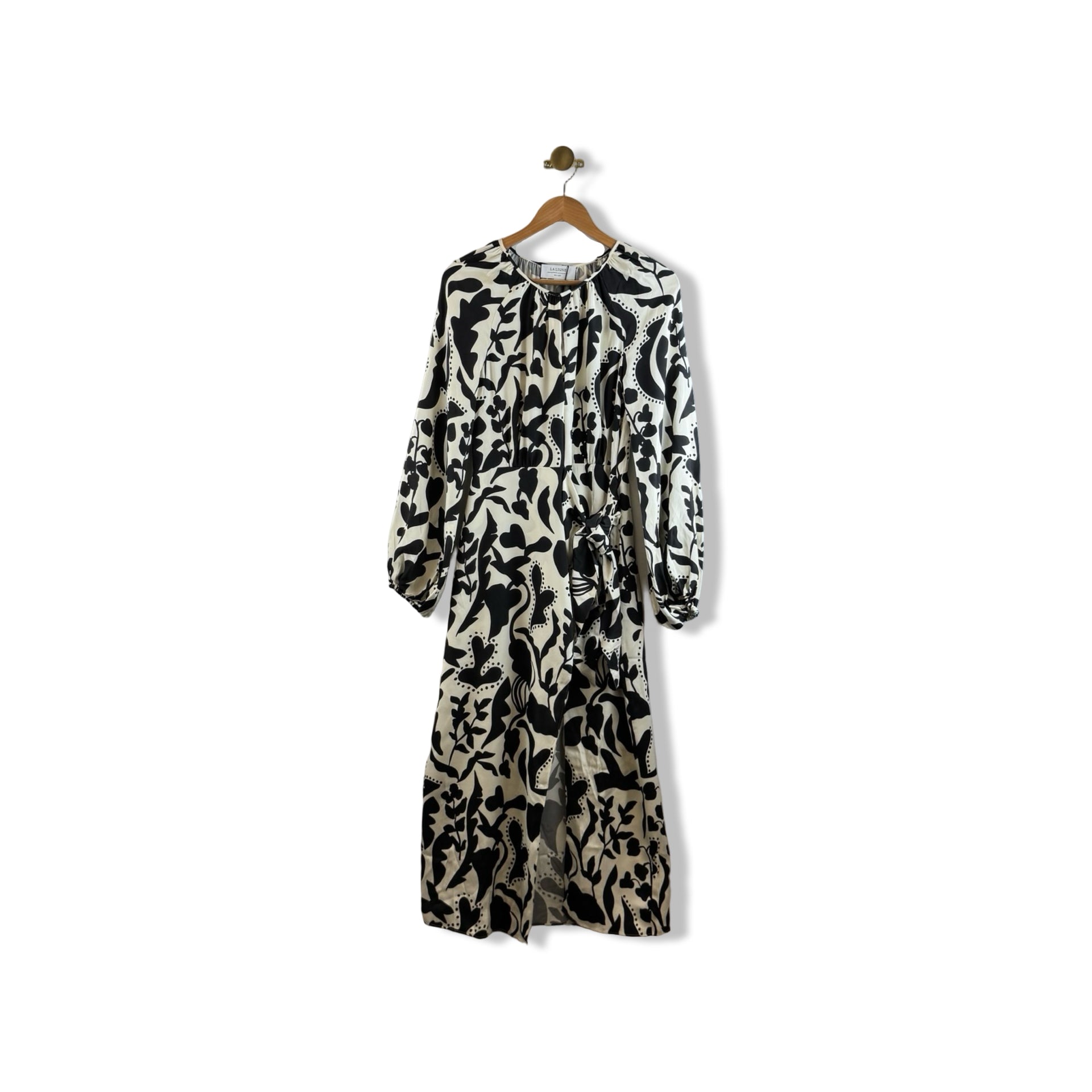 La Ligne Floral Tie Slit Maxi Dress