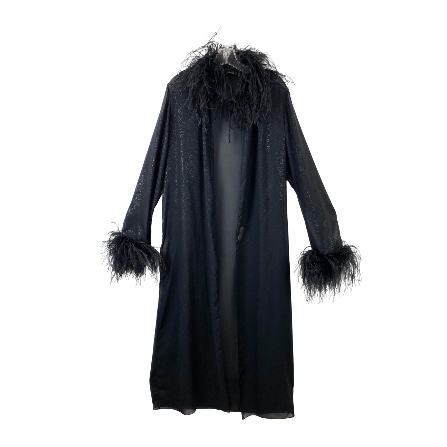 Oseree Plumage Sheer Black Robe