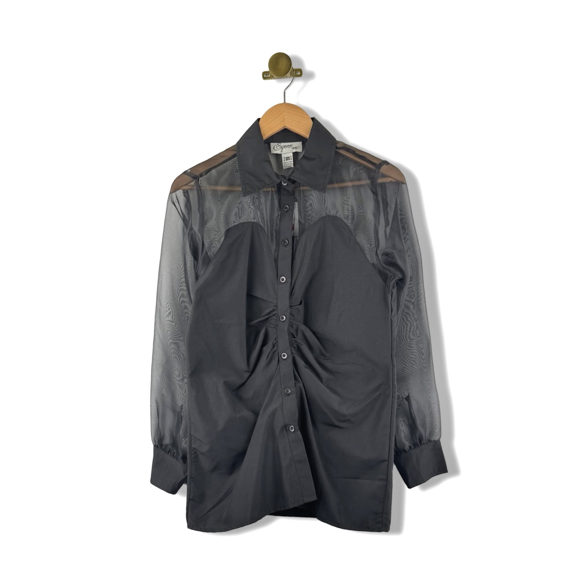 Spoon Jeans Sheer Button Up Shirt