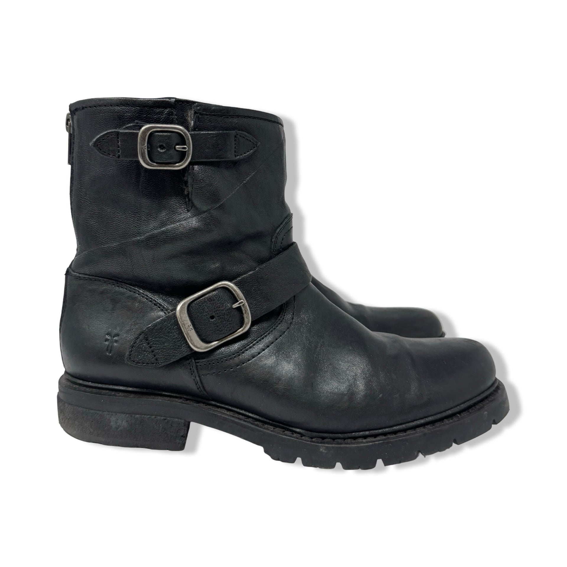 Frye Fur Lined Leather Moto Boots