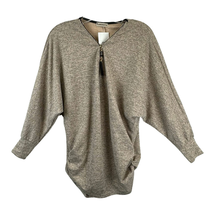 Vanille & Chocolat Half Zip Long Sleeved Sweater