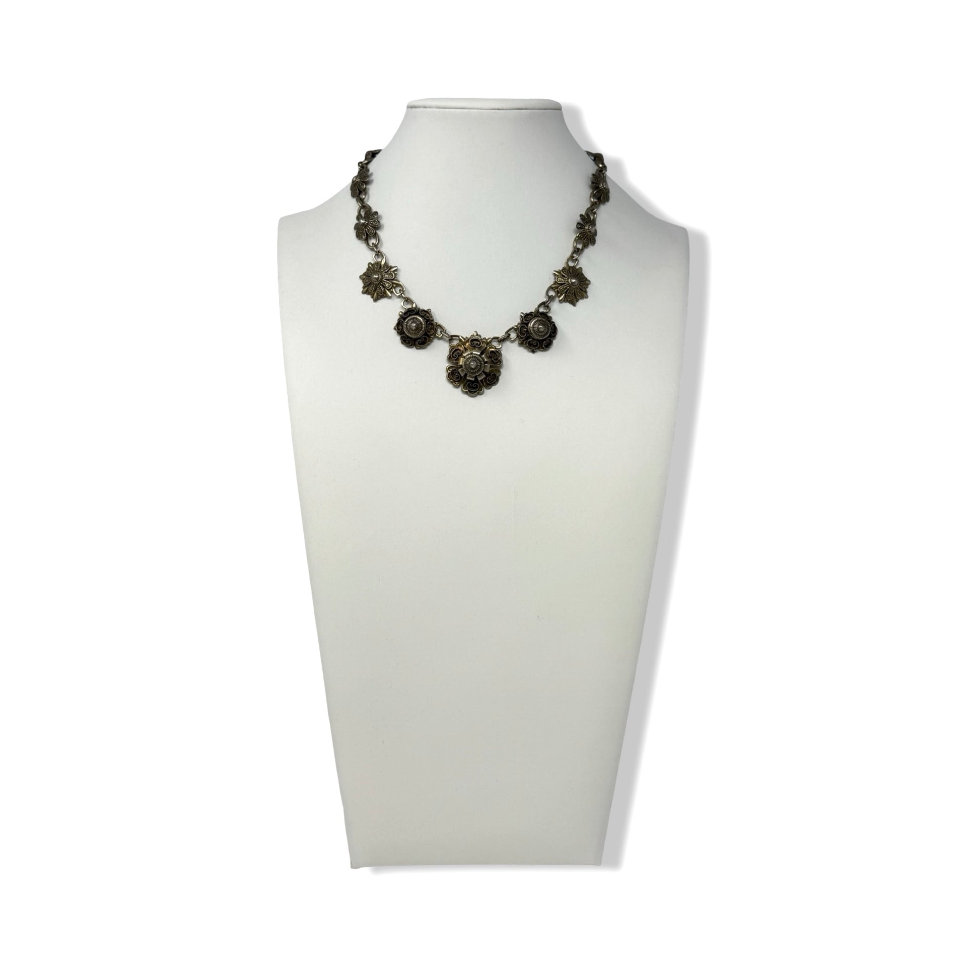 Vintage Filigree Floral Necklace