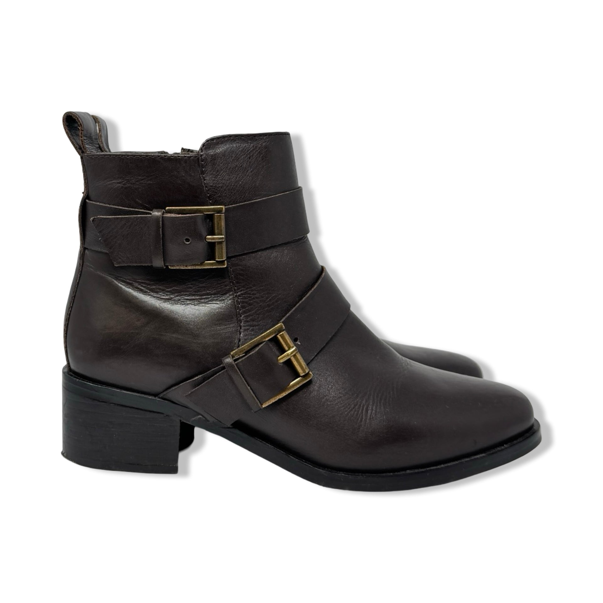 Barneys New York Strap Leather Boots