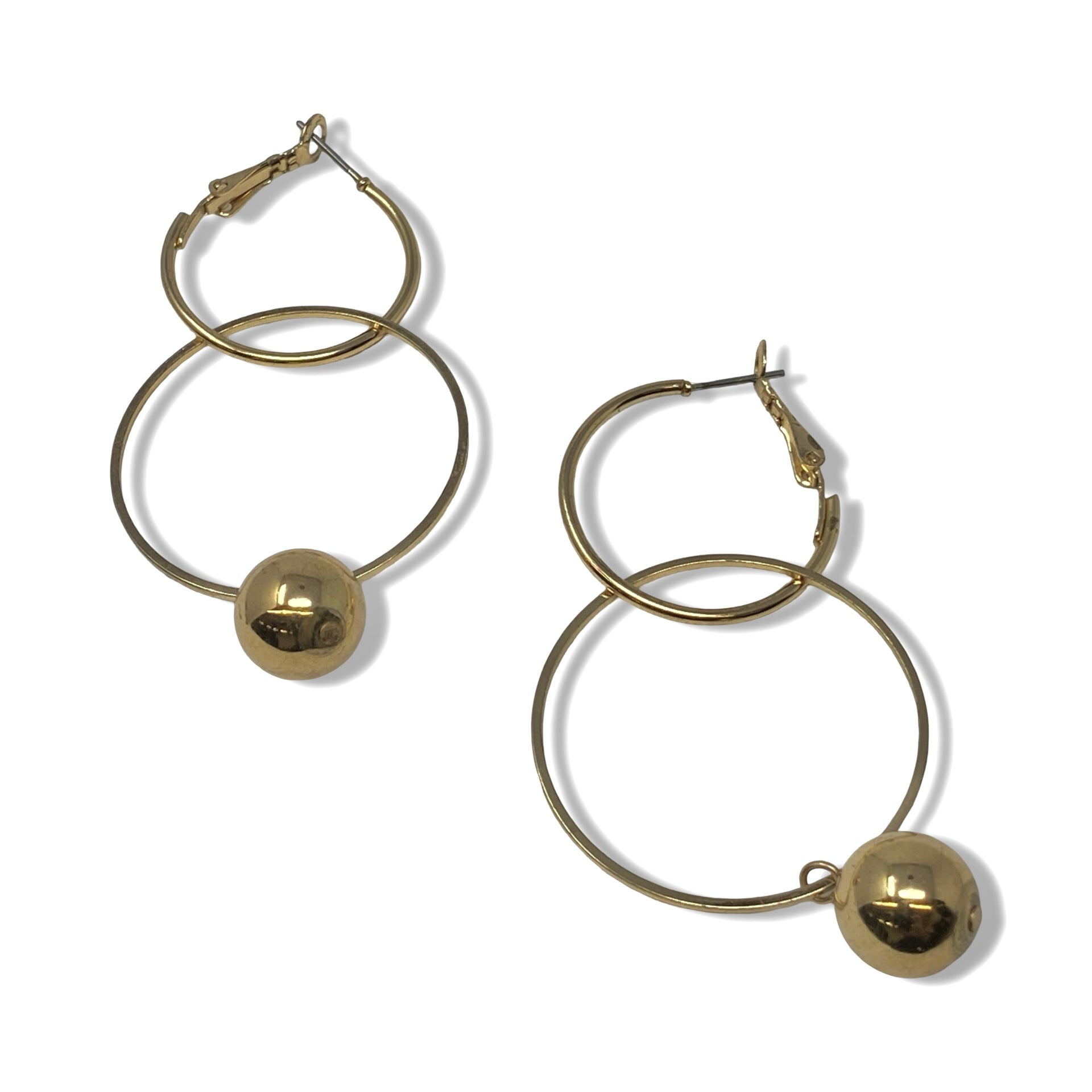 Dual Hoop Bead Earrings