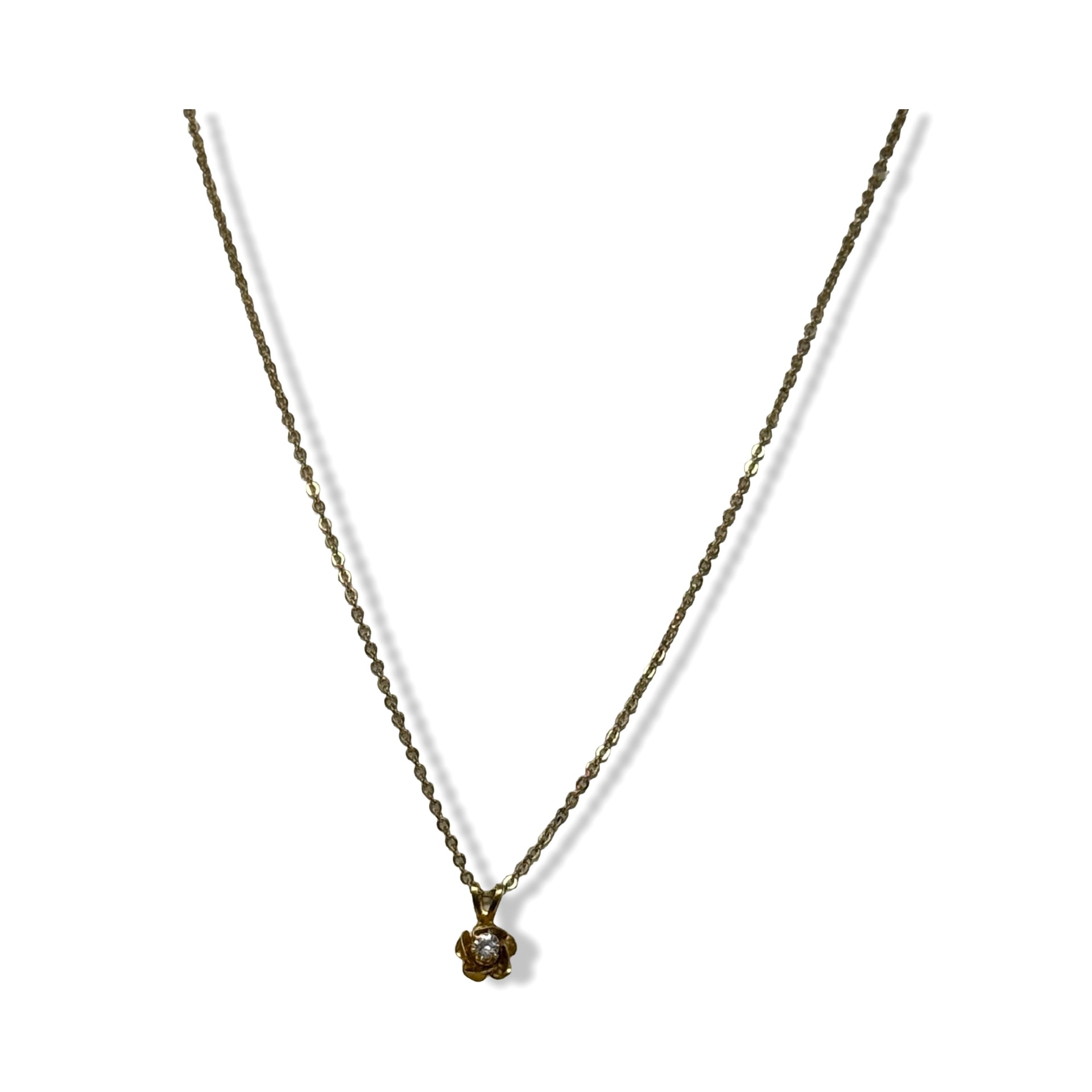 Delicate Floral Pendant Link Chain Necklace