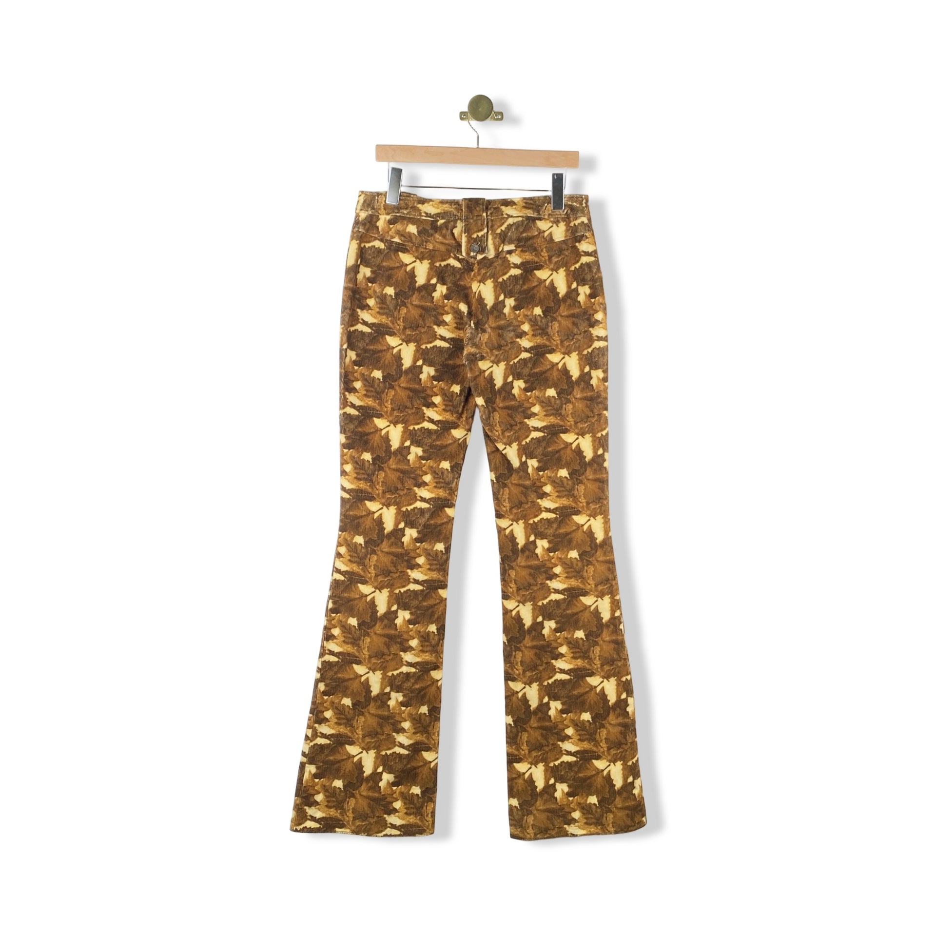 Dolce & Gabbana Corduroy Leaf Print Pants