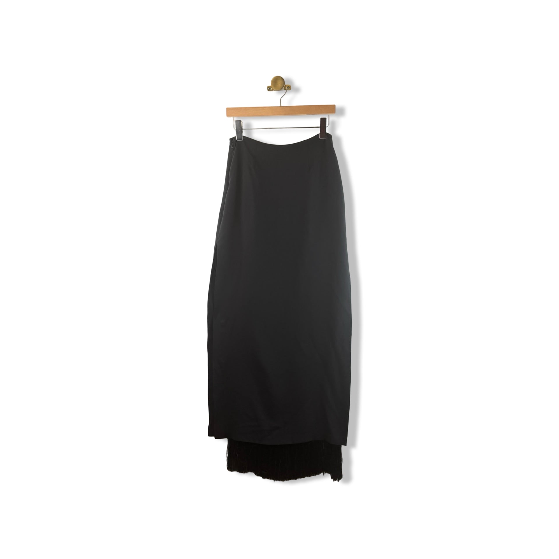 Adam Lippes Fringe Slit Hem Maxi Skirt