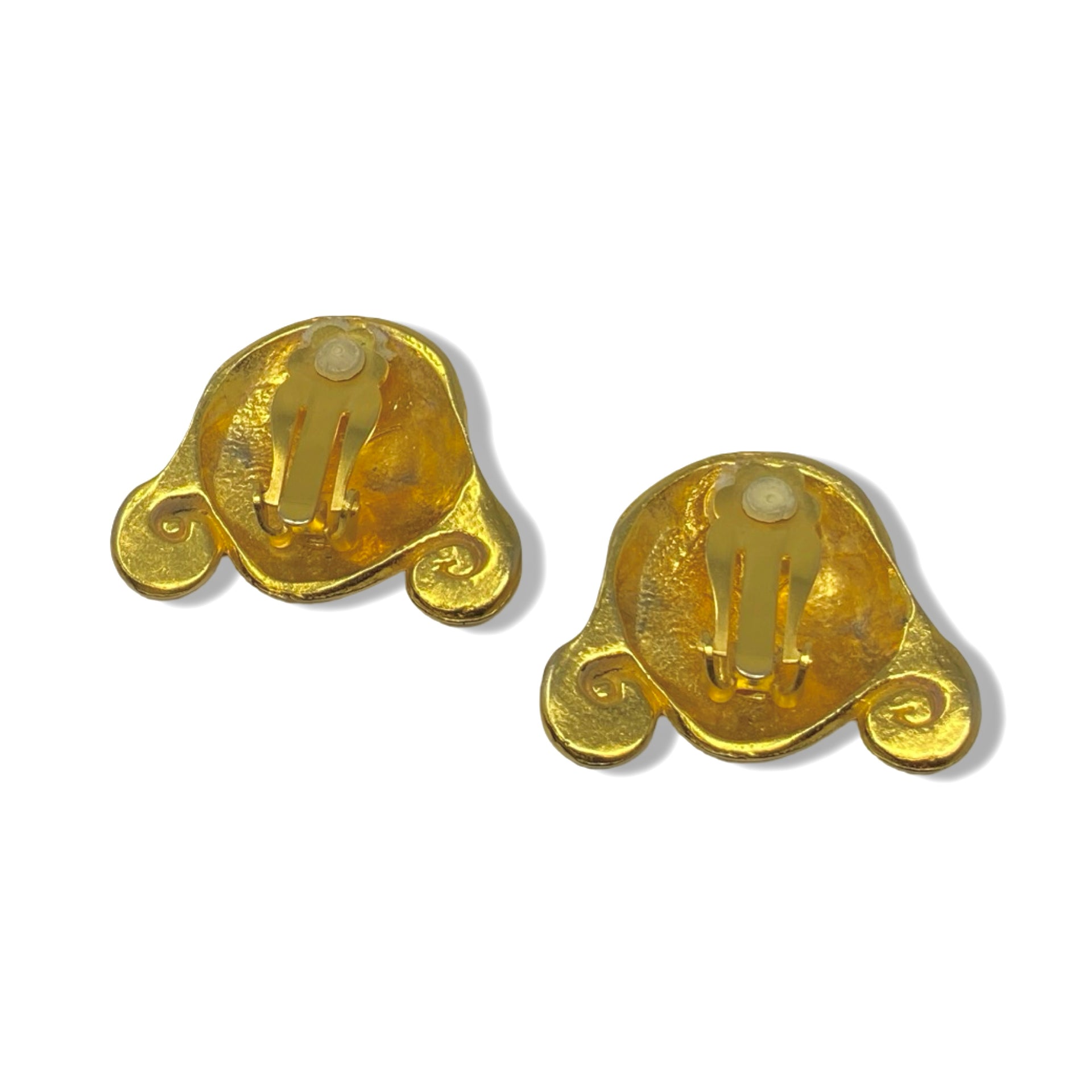 Hammered Flat Clip On Earrings